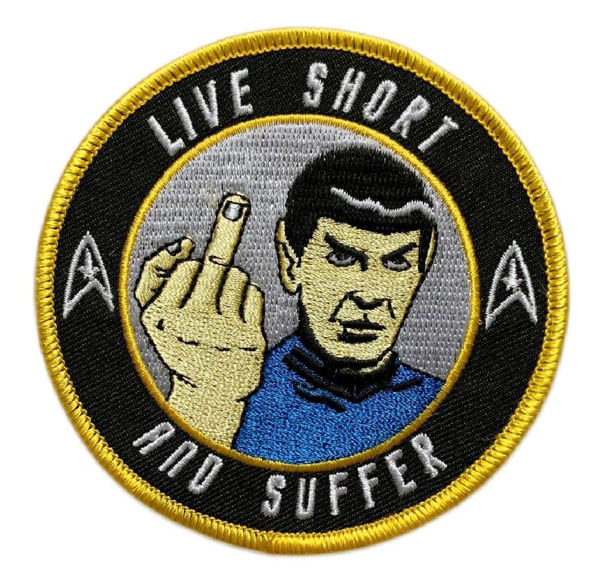 Spock Space Live Short and Suffer Embroidered Patch - Iron On & Sew On for Cosplay, Jackets, Backpacks & DIY Crafts