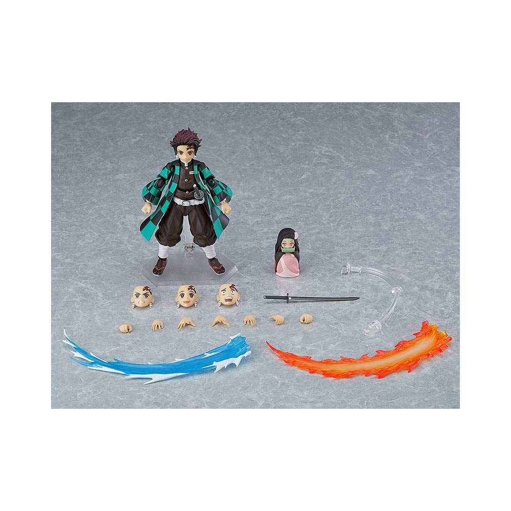 Max Factory Demon Slayer Tanjiro Kamado Deluxe Figma Action Figure - Anime Collectible Toy for Fans & Gift - Perfect for Display, Cosplay & Roleplay