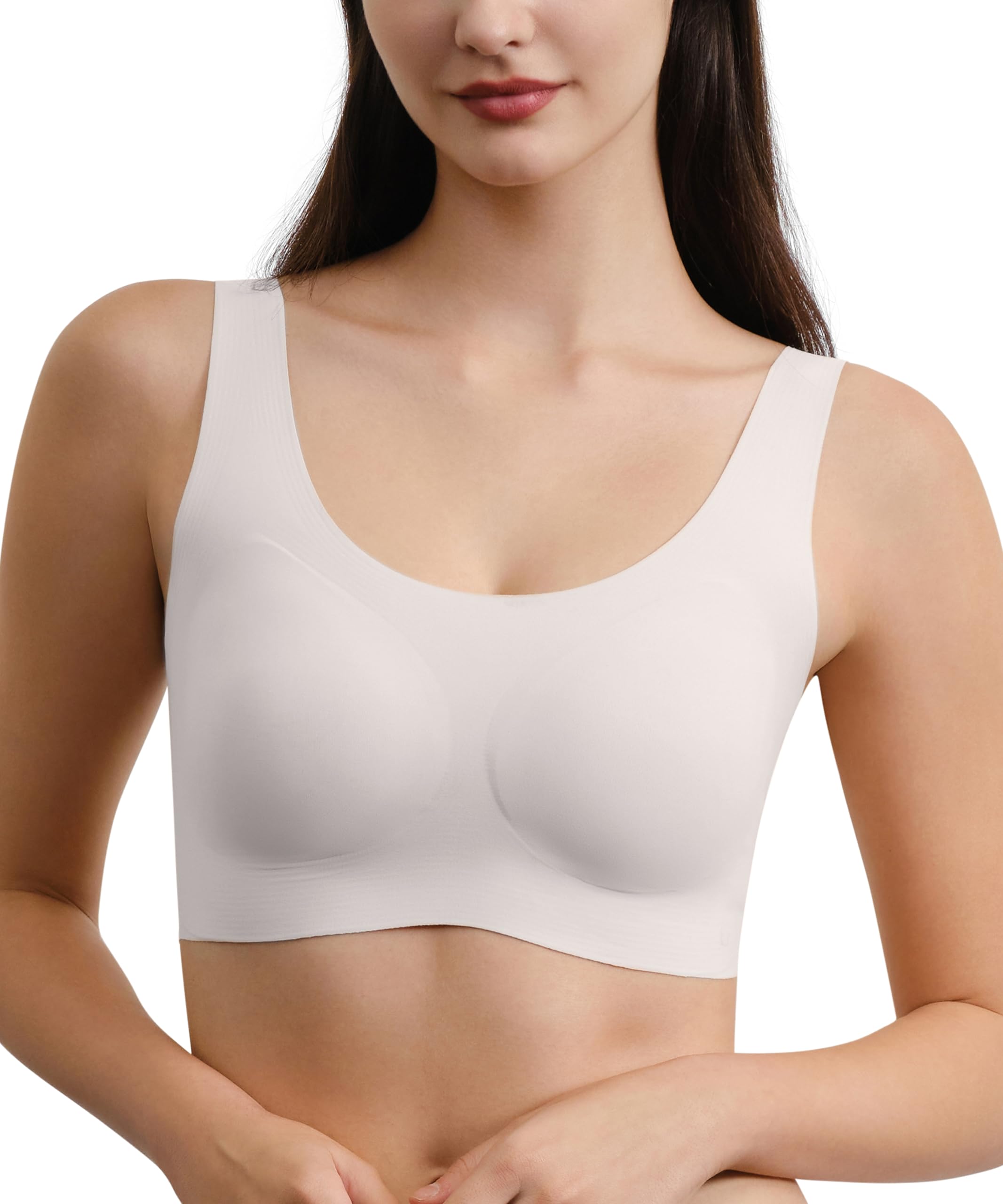 Wireless Bralette for Women - Full Coverage Seamless Plus Size Bra with Wide Straps | Comfortable T-Shirt Bra for Everyday Wear, Yoga & Lounge