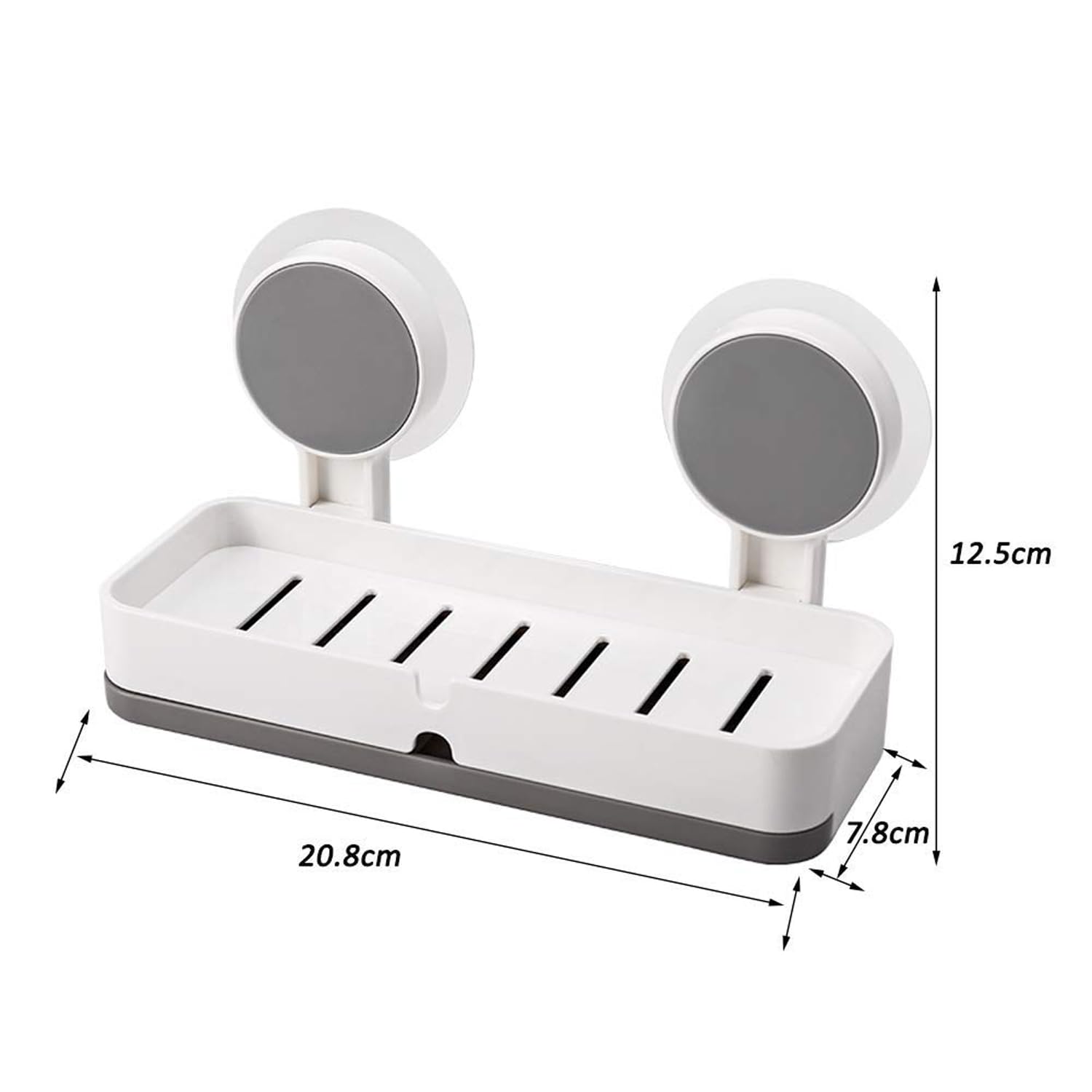 JIALTO Wall Mounted Soap Holder with Drain Tray - No Drill Adhesive Bathroom Organizer for Shower & Sink (Holds 5kg) - Perfect for Small Spaces, Apartments & RVs