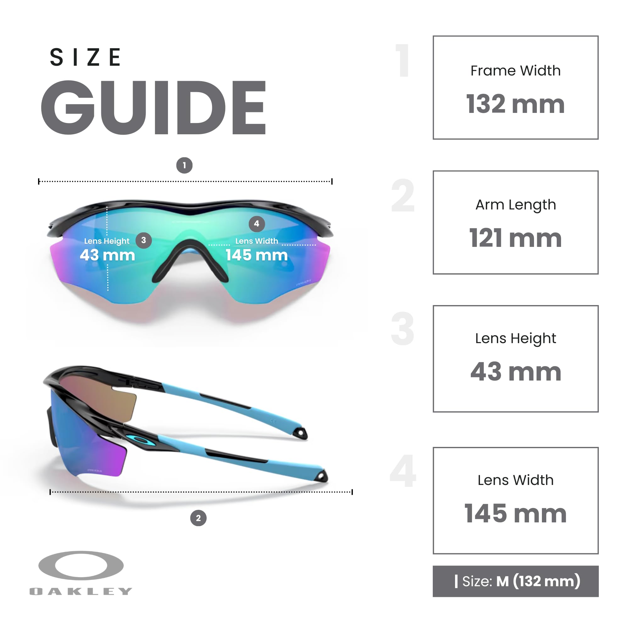 Oakley M2 Frame XL OO9343 Shield Sunglasses for Men - Polarized Sports & Driving Shades with Bonus Leash & iWear Care Kit | UV Protection for Cycling, Running, Outdoor Activities
