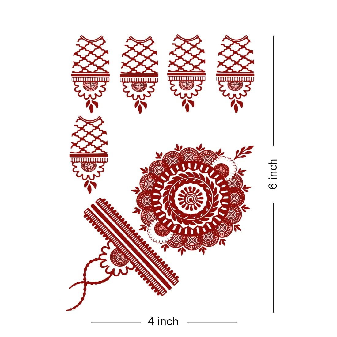 Beautiful Mehndi Design Mandala Henna Temporary Tattoo for Women & Girls - Perfect for Festivals, Weddings, and Body Art Decoration