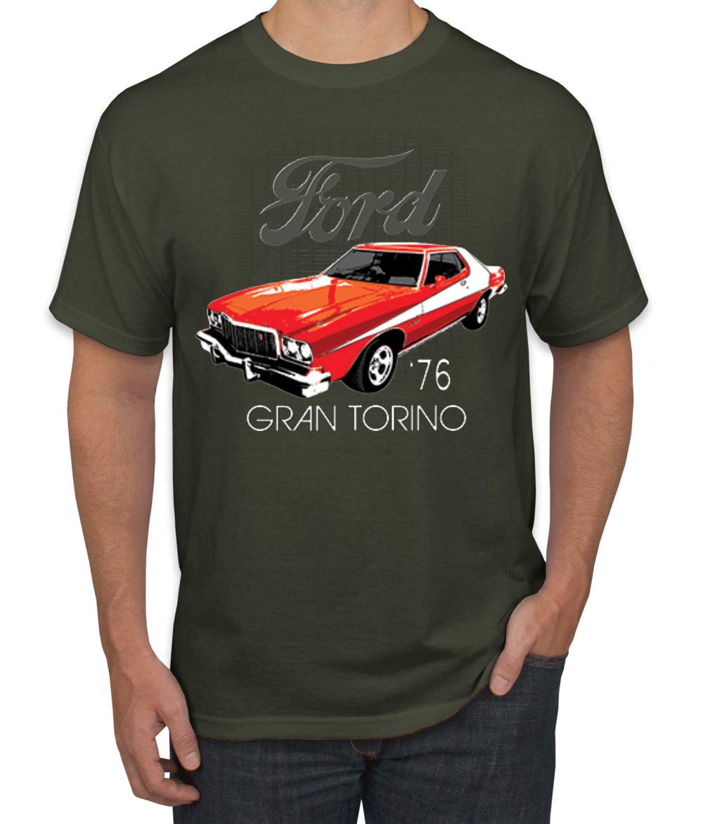 Vintage Ford '76 Gran Torino Classic Car Graphic T-Shirt for Men | Retro Muscle Car Tee | Perfect for Car Enthusiasts, Auto Shows & Casual Wear
