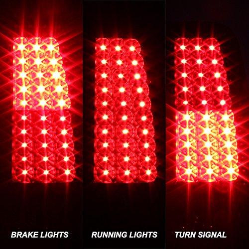 AKKON Black Smoked G2 LED Tail Lights Brake Lamps Pair for 1999-2002 Chevy Silverado & 2009-2003 GMC Sierra Pickup Truck - Upgrade Your Truck's Style & Visibility for Night Driving & Off-Road Adventures
