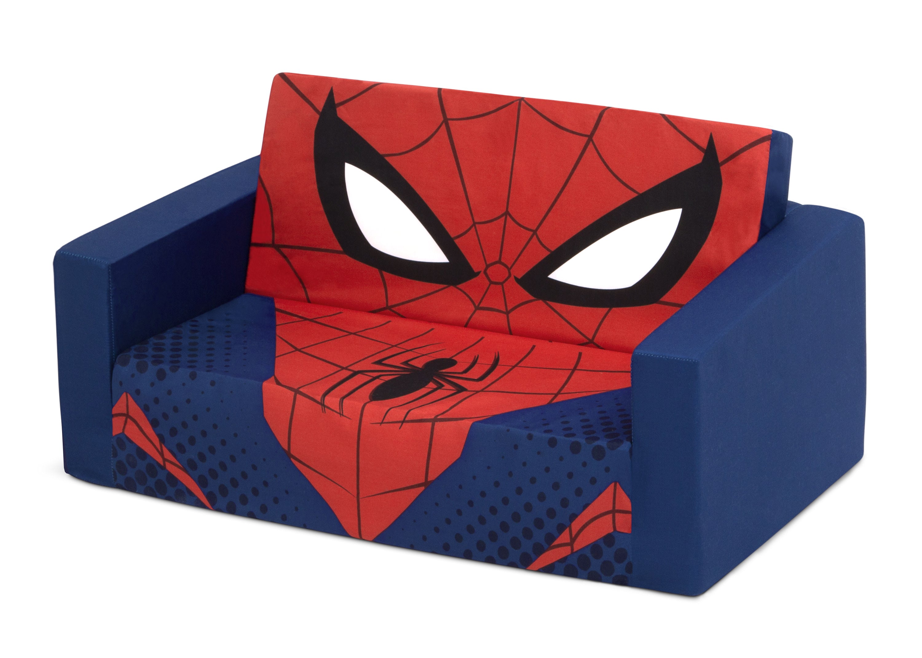 Spider-Man 2-in-1 Convertible Kids Sofa to Lounger - Cozee Flip Out Sofa Bed for Boys & Girls - Perfect for Playrooms, Bedrooms, and Movie Nights