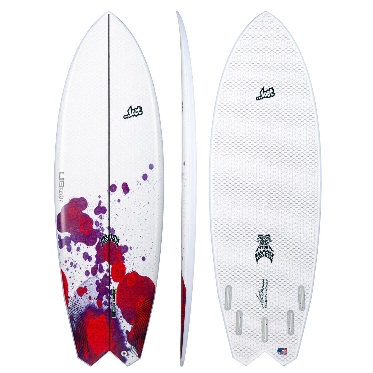 Libtech Lost Hydra 5'11 Surfboard - FCSII Compatible - High Performance Shortboard for All Wave Conditions - Perfect for Beach, Reef, and Point Breaks