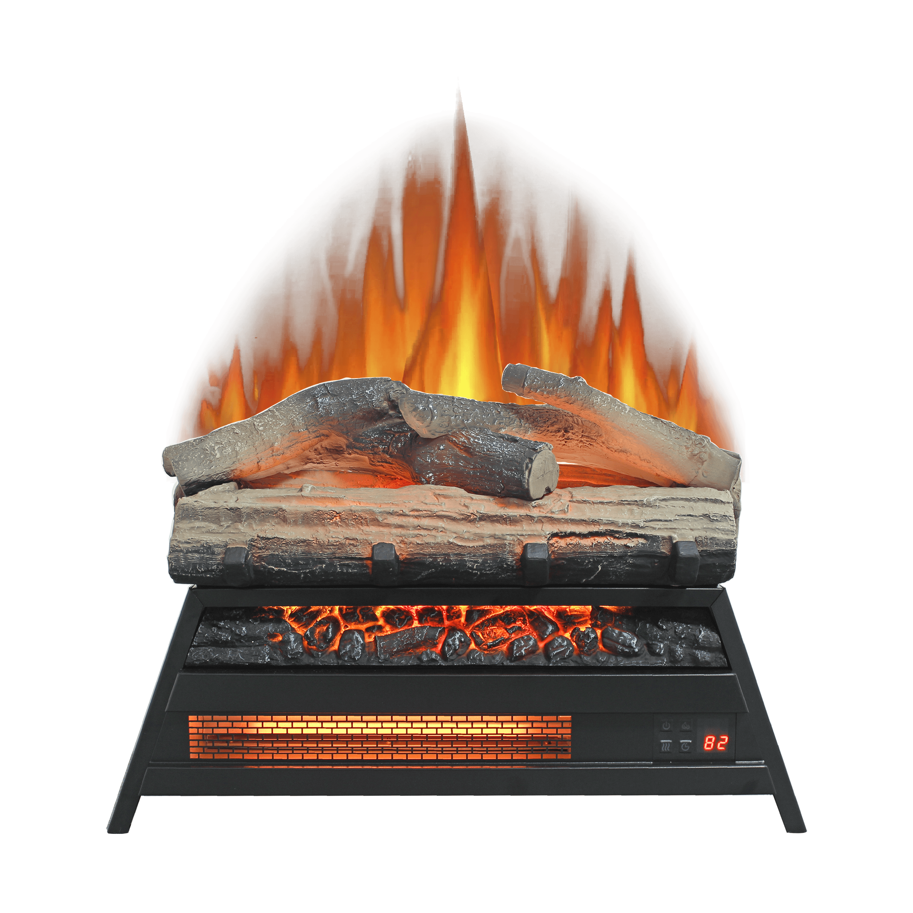 23 Inch Electric Fireplace with 3D Log Set - Infrared Fireplace Heater for Indoor Use - Perfect for Living Rooms, Bedrooms & Offices