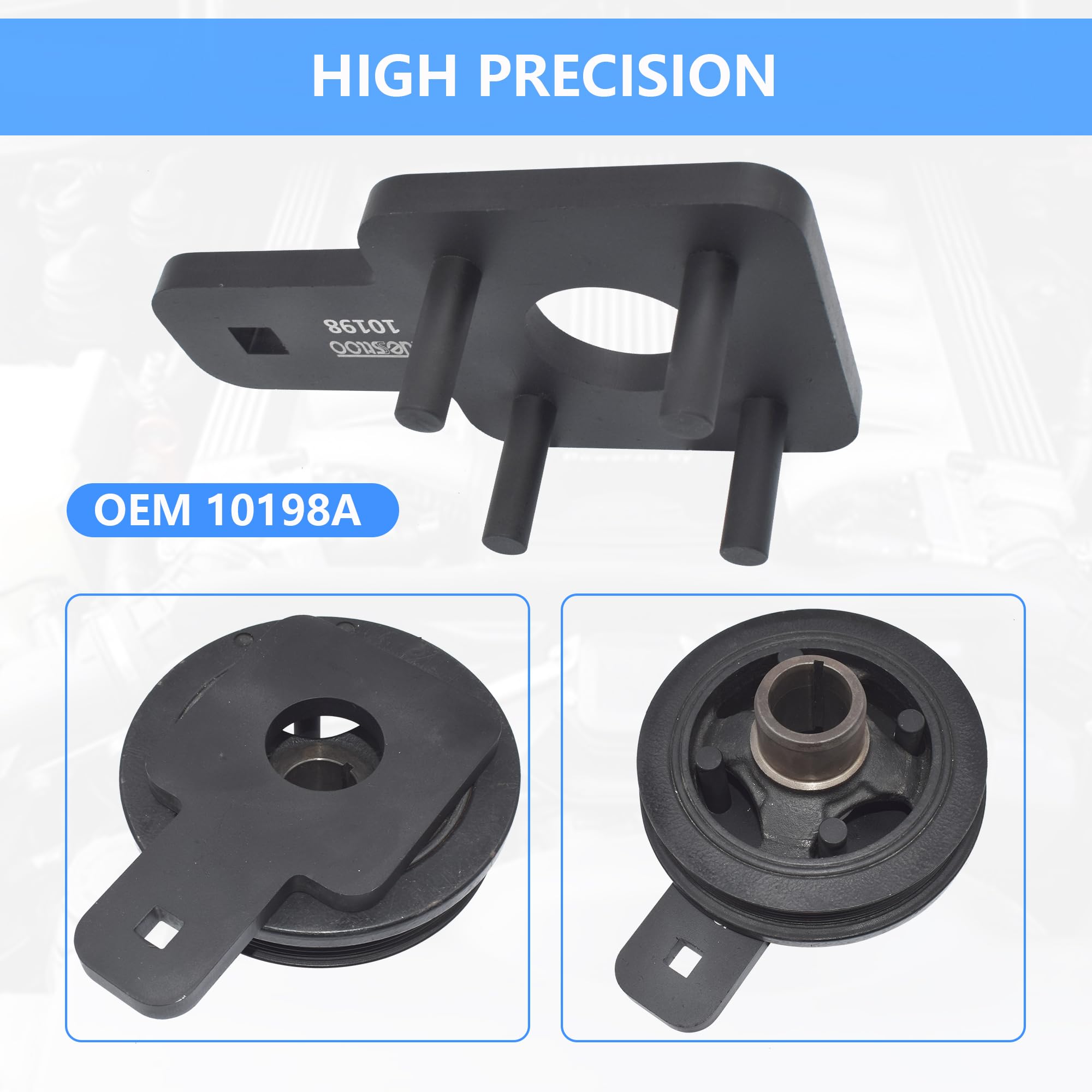 High-Quality Crankshaft Pulley Holding Tool & Harmonic Damper Holder - Compatible with VW Routan, Dodge, Chrysler, Ram 3.6L Engine - Replacement for 10198A - Perfect for Auto Repair Shops & DIY Mechanics
