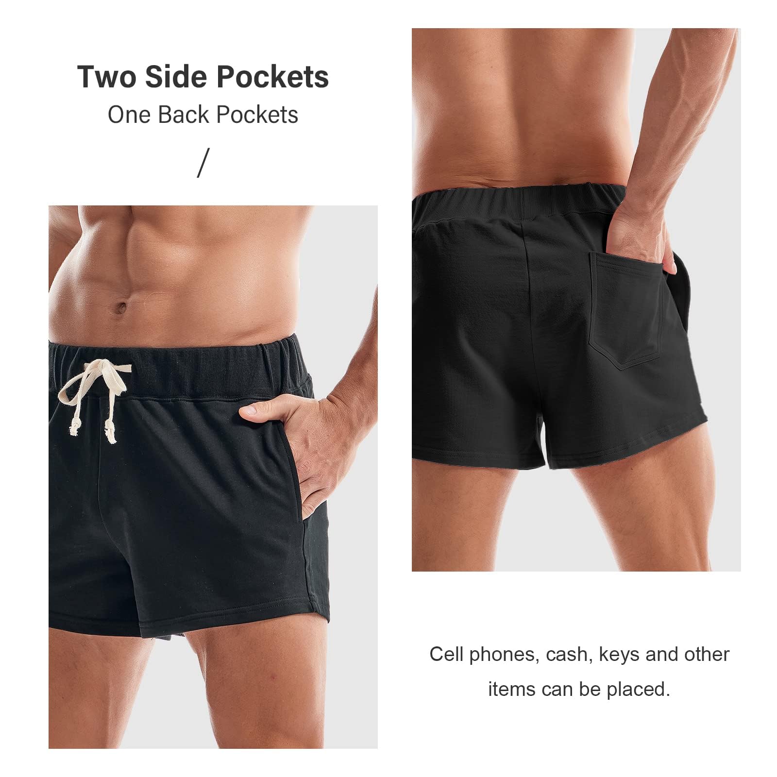 AMY COULEE Men's 3 Inch Running Shorts - Breathable Quick-Dry Workout Gym Shorts with Pockets for Training, Jogging & Casual Wear