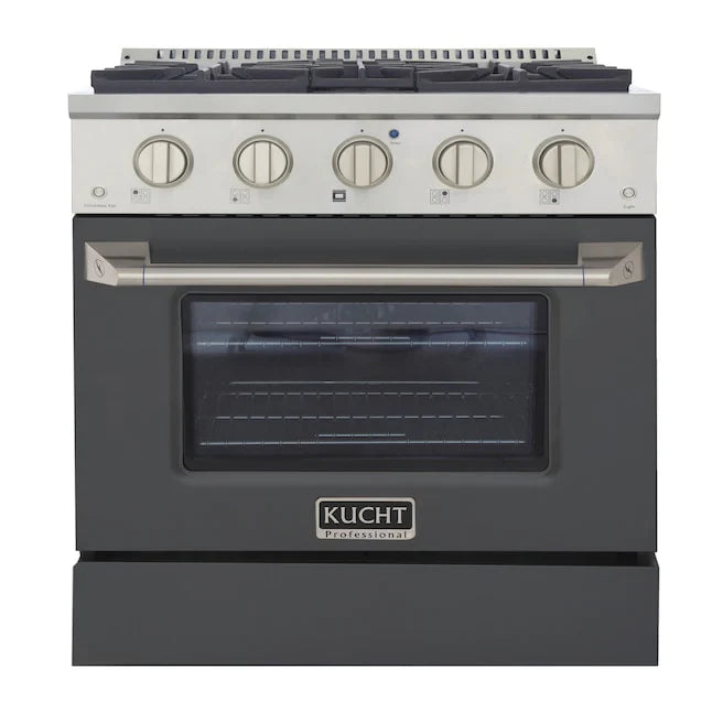 Kucht 30-Inch Professional Dual Fuel Range - KDF302/LP GR - Gas & Electric Stove for Home Chefs & Commercial Kitchens