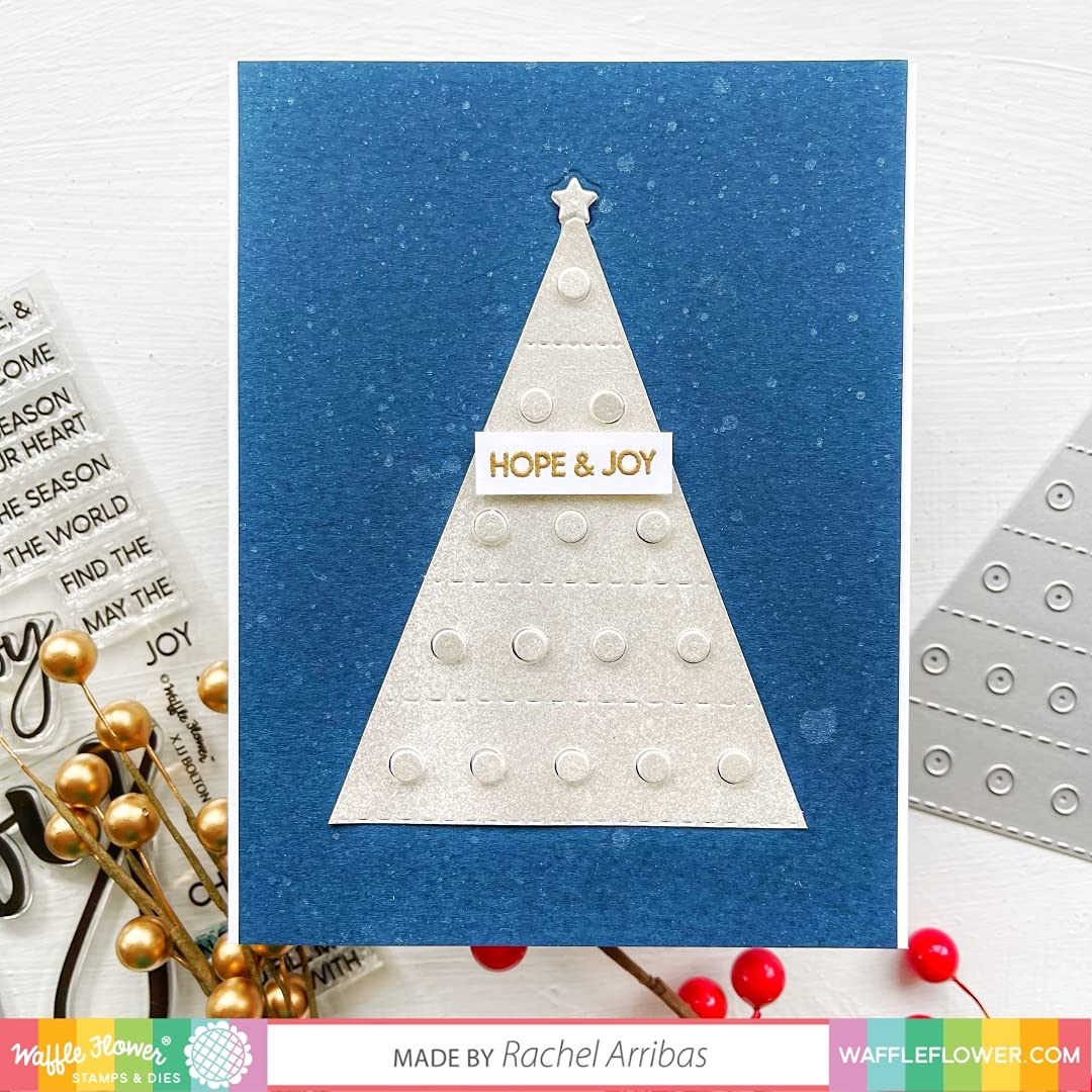 Waffle Flower Dotty Christmas Tree Die - Holiday Scrapbooking & Card Making Craft Supplies for DIY Greeting Cards, Invitations, and Festive Decorations