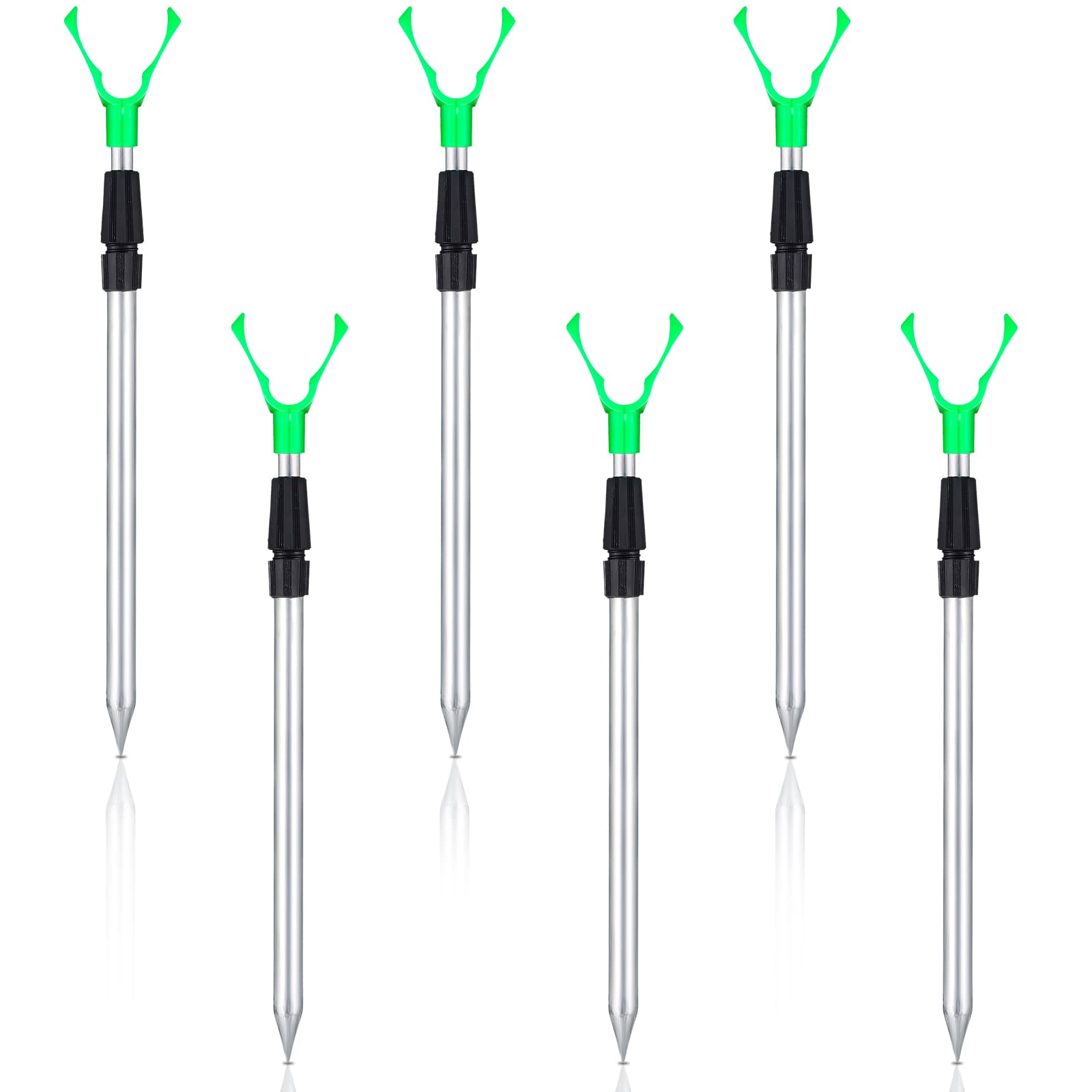 6-Piece Extendable Fishing Rod Holder Set - Adjustable Bank, Surf & Sand Fishing Pole Holders for Catfish & Ground Fishing | Perfect for Shoreline, Beach & Riverbank Anglers