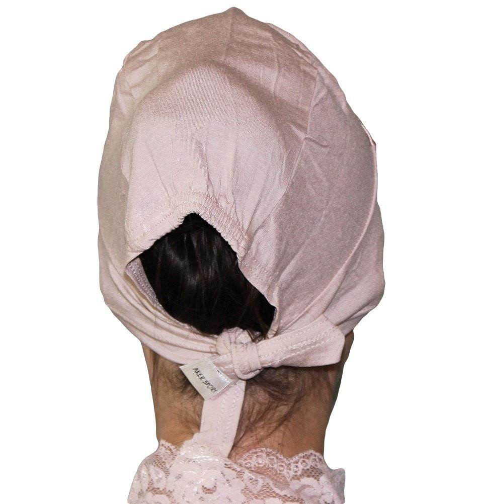 Aker Satin Bonnet Underscarf - Light Beige | Silk-Like Hair Protection for Sleep & Hijab | Prevents Frizz & Breakout