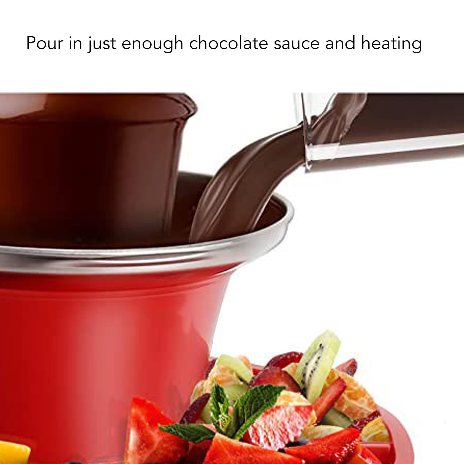 Bewinner 3-Tier Mini Electric Chocolate Fondue Fountain for Parties, Christmas & Events - Melts Chocolate, Cheese & Candy - Perfect for Dessert Buffets, Weddings & Family Gatherings