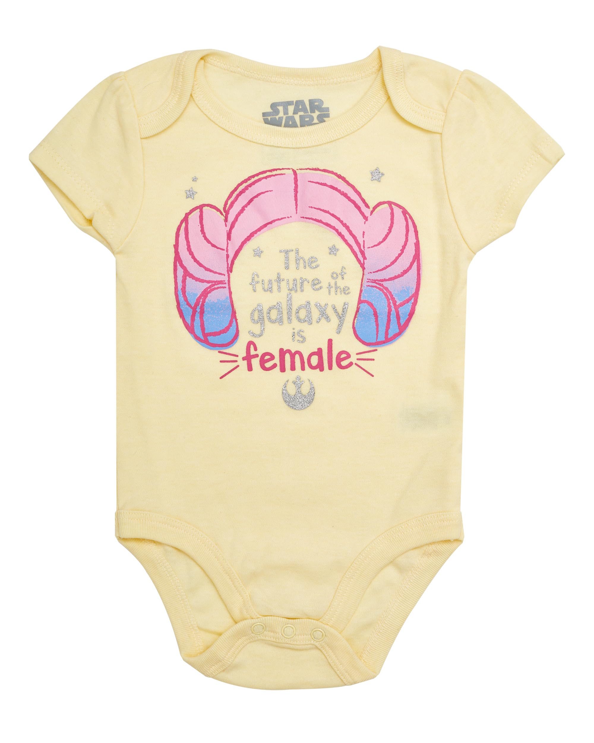 Star Wars Baby Girls Bodysuits 5-Pack - Cute Princess Leia, R2-D2 & Yoda Onesies | Soft Cotton Infant Bodysuits for Newborns & Toddlers | Perfect for Disney Themed Parties, Cosplay & Everyday Wear