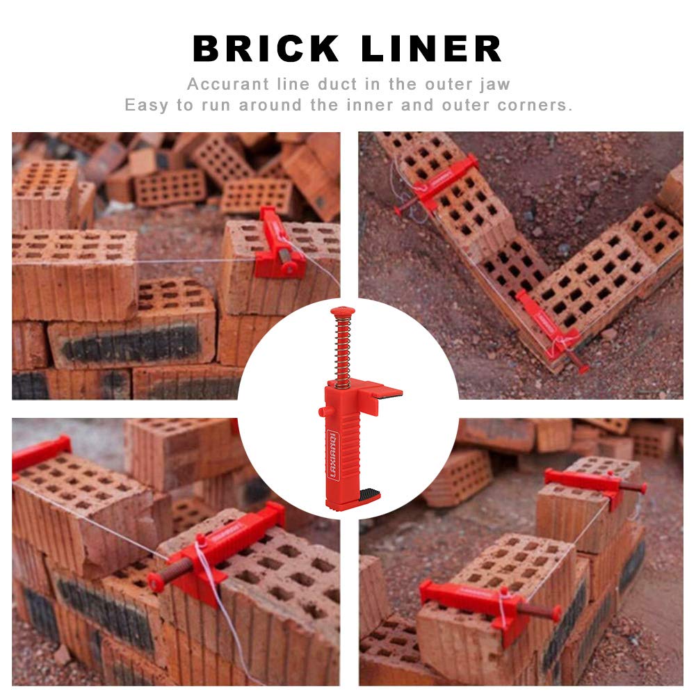 **2PCS Red Plastic Brick Line Runner - Professional Bricklayer & Plumber Leveling Tool for Accurate Brickwork Measuring - Perfect for Masonry, Construction, and DIY Projects**