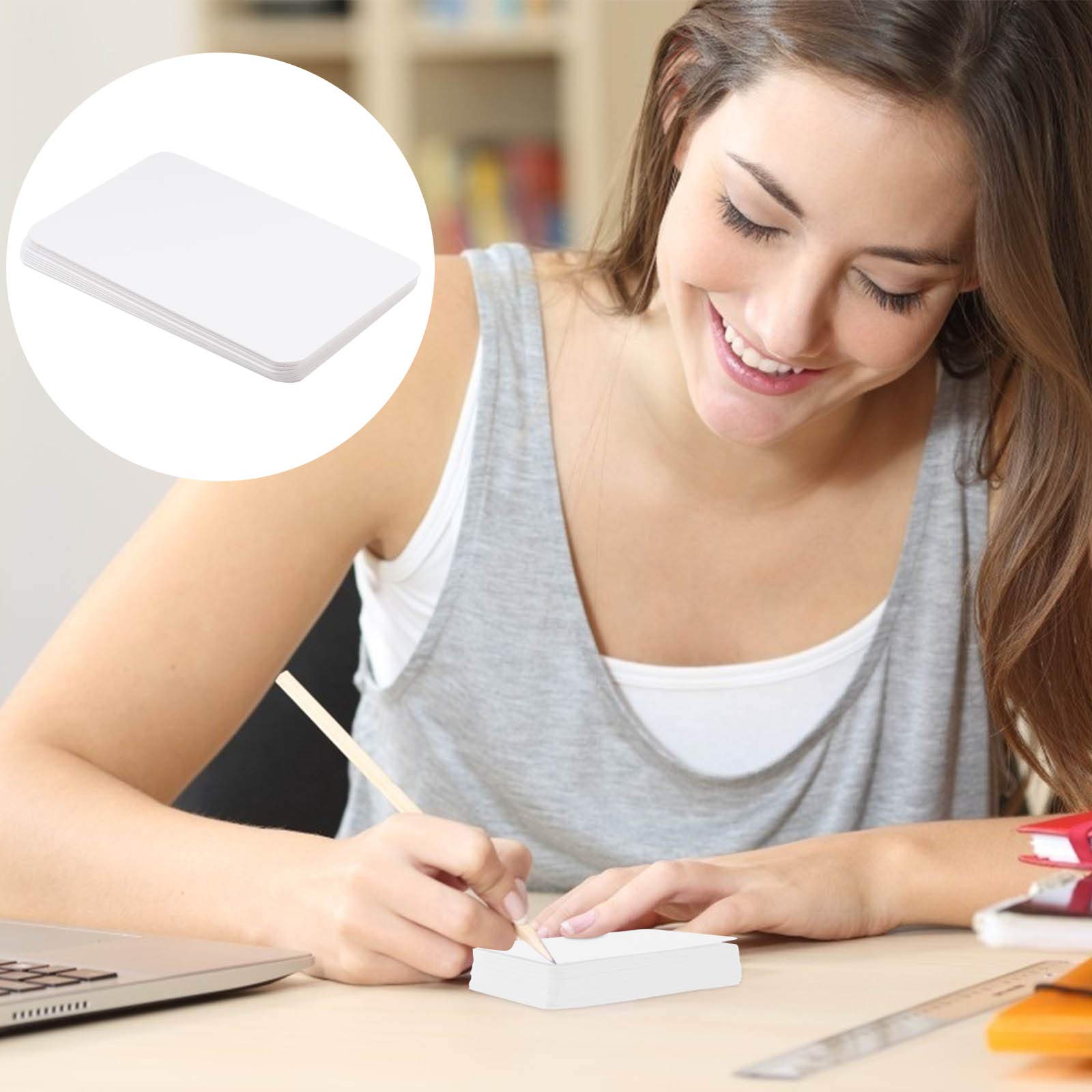Premium White Blank Business Cards 300pcs - 3.5x2.2 Inch Small Kraft Paper Note Cards for Professional Networking, Events & DIY Craft Projects