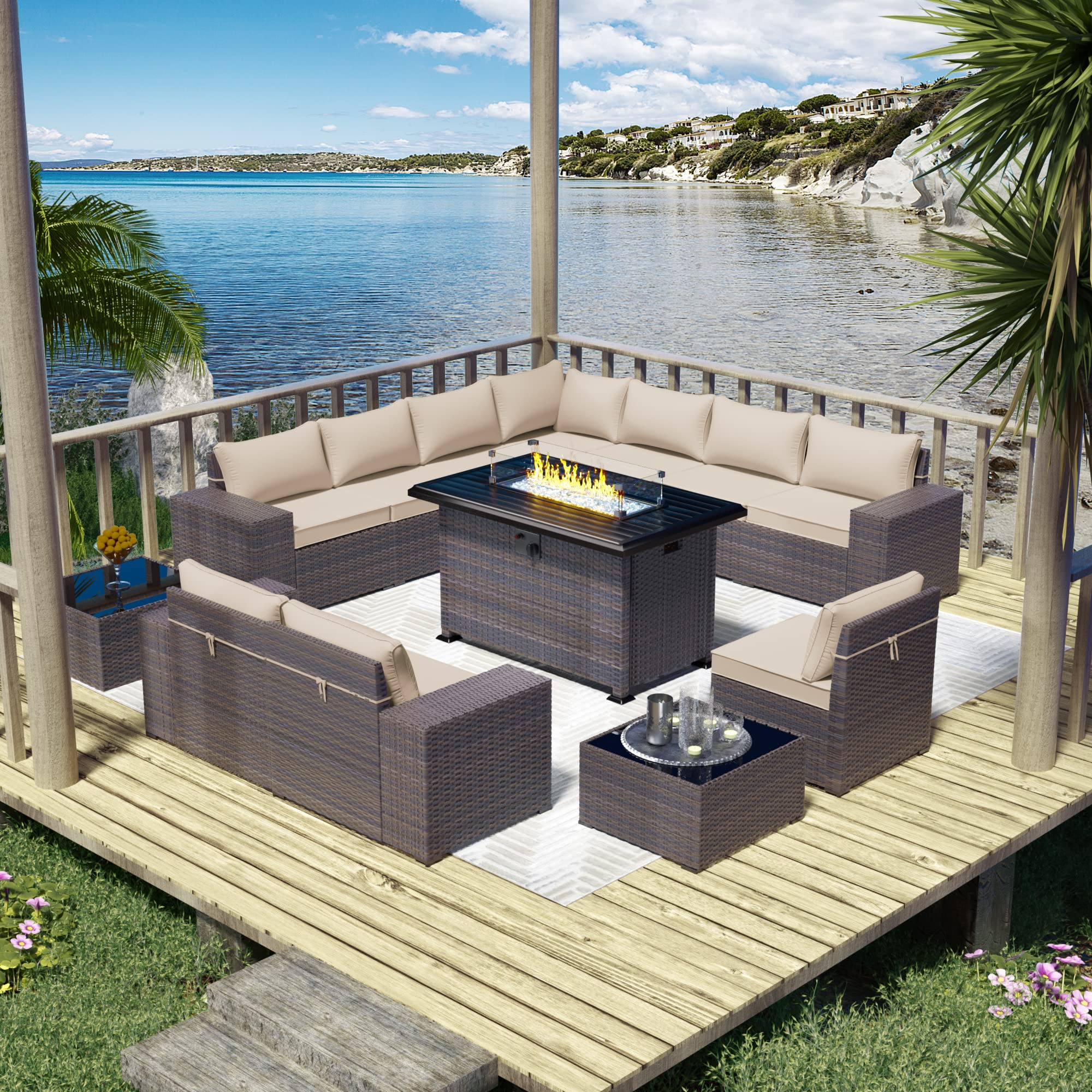 13-Piece Outdoor Patio Furniture Set with 43