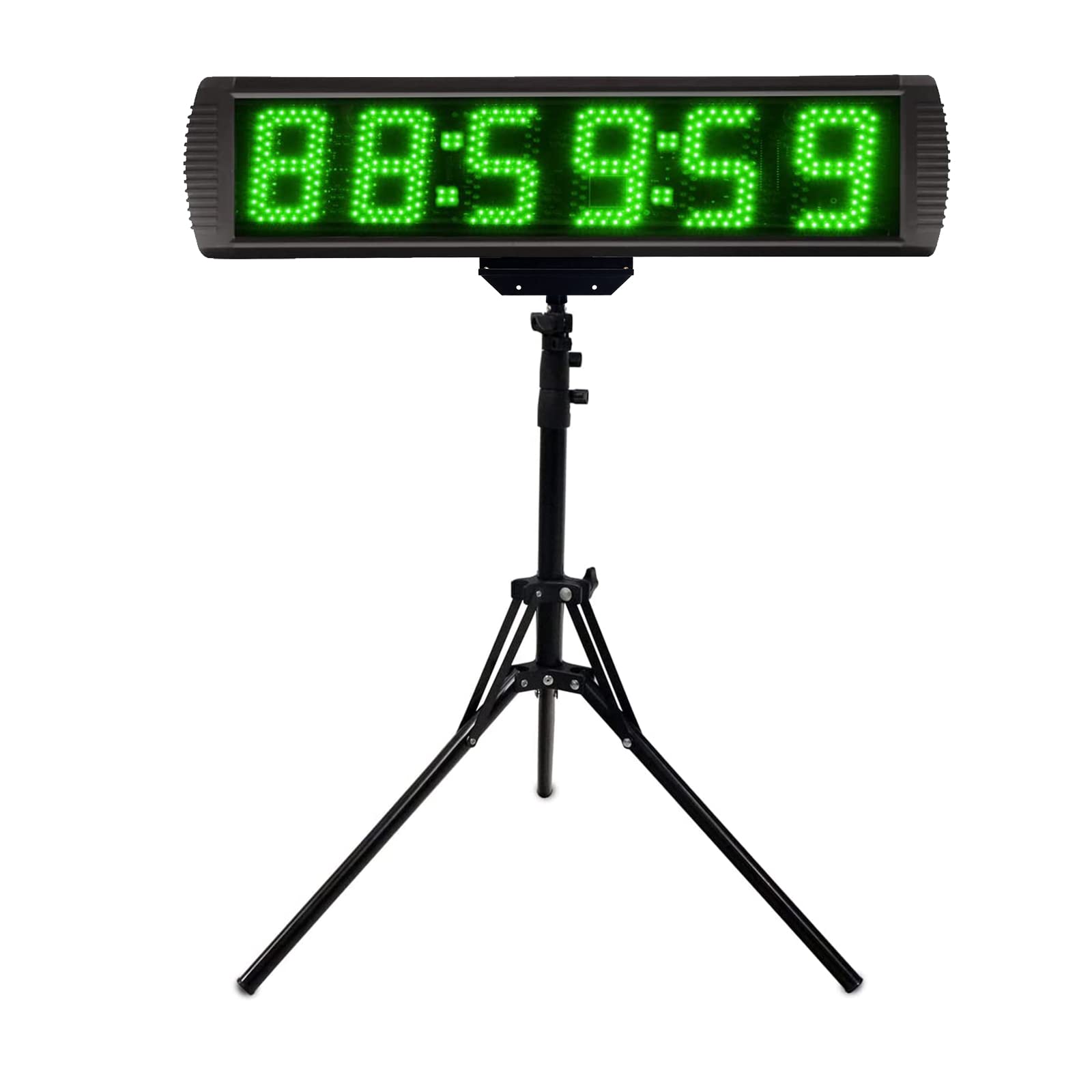 GANXIN 5 Inch LED Race Timer with Tripod - Wireless Remote & APP Control for Running Events, Marathon, Gym Workouts | Countdown/Count Up Stopwatch | 5-Level Brightness Adjustable (Green) - Perfect for Track Meets, Fitness Classes & Outdoor Sports