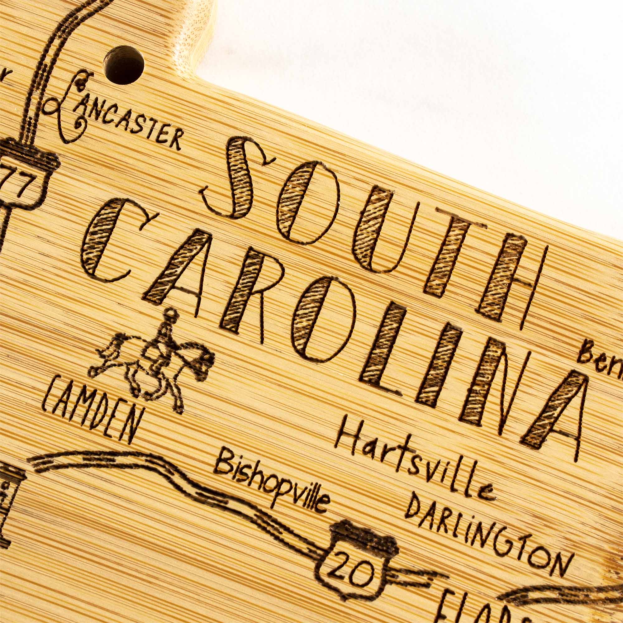 Premium 14 x 11.5 Inch South Carolina Themed Wooden Cutting Board - Perfect for Kitchen Prep, Charcuterie Boards & Home Decor