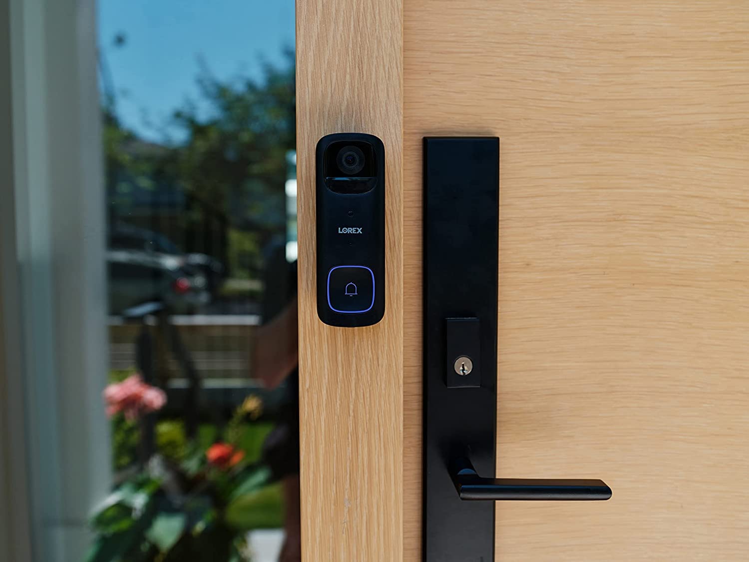 Lorex 2K Wireless WiFi Smart Video Doorbell Camera - No Monthly Fee, Night Vision, Battery Powered, Motion Detection, Black - Secure Your Home with Smart Monitoring for Front Door & Package Delivery