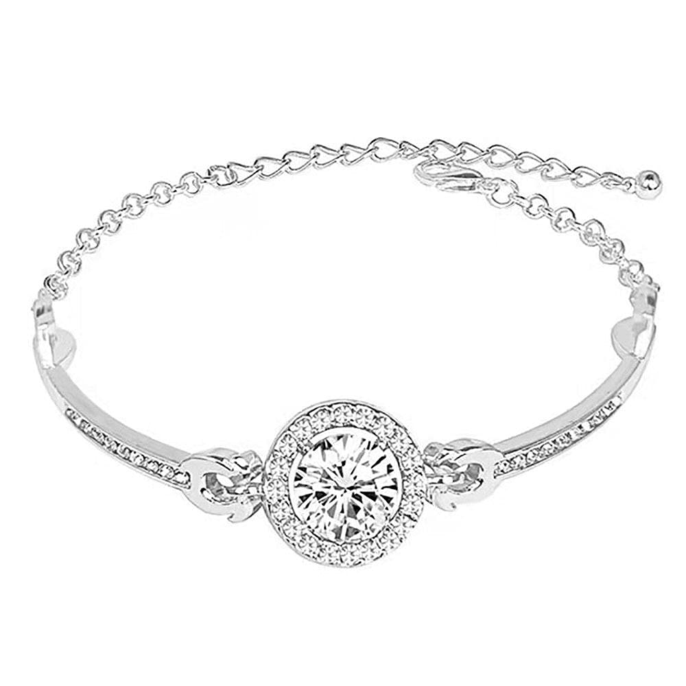 Elegant Adjustable Crystal Bracelet for Women - Cubic Zirconia Fashion Jewelry, Luxury Shining Cuff Bangle Gift - Perfect for Parties, Weddings & Everyday Wear