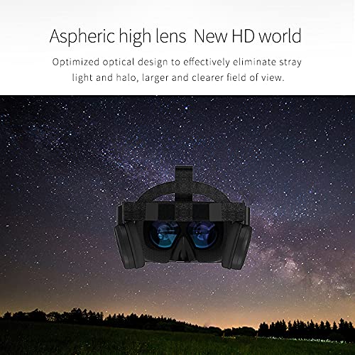 Best VR Headset for Phones - 3D Virtual Reality Glasses with Bluetooth & Remote Control | Wireless Headset Compatible with iOS & Android | Perfect for Movies, Gaming & Immersive Experiences (Black)