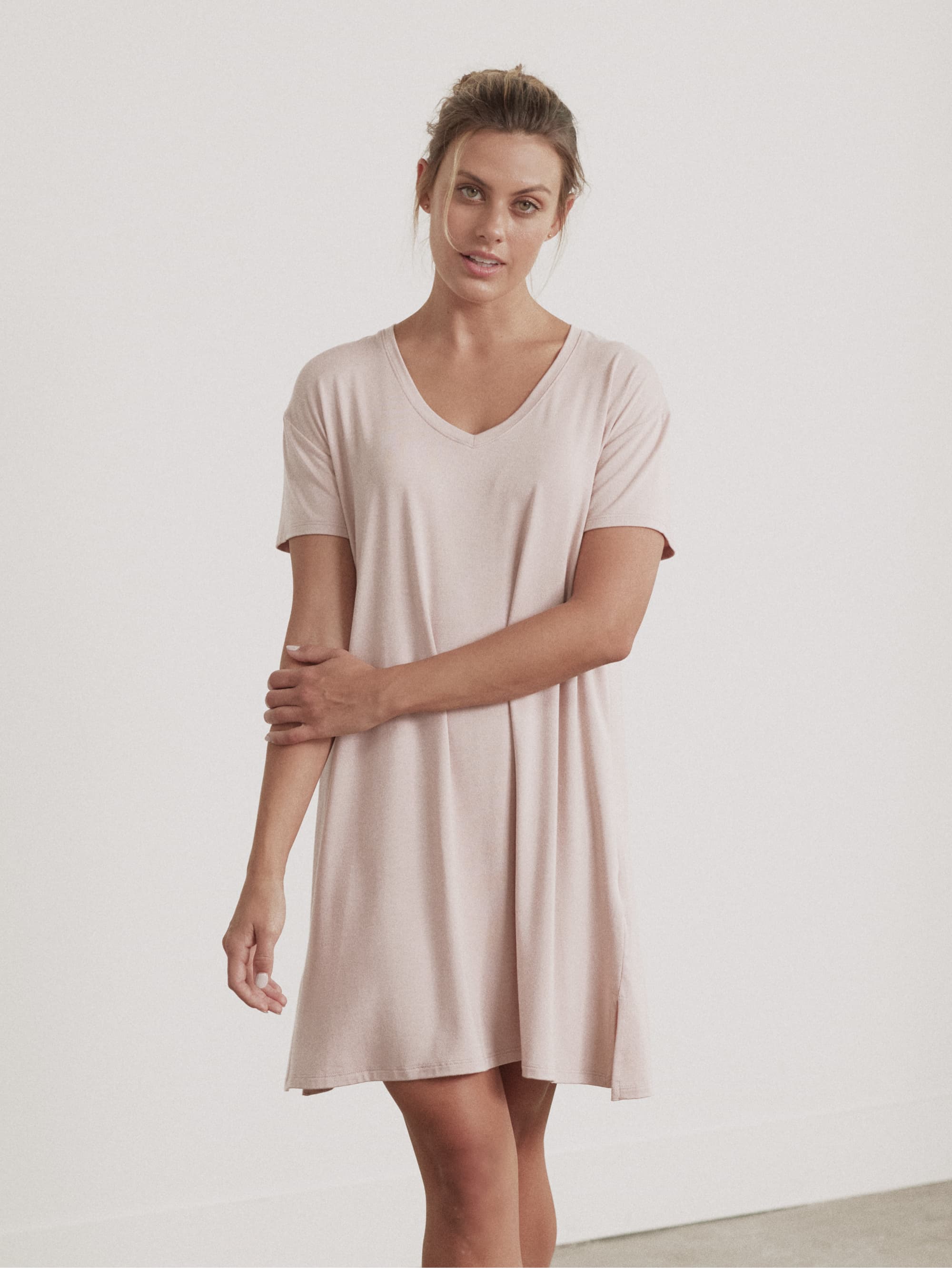 Breathable Modal V Neck Dress for Women - Soft & Comfortable Summer Casual Wear - Perfect for Office, Date Night & Vacation