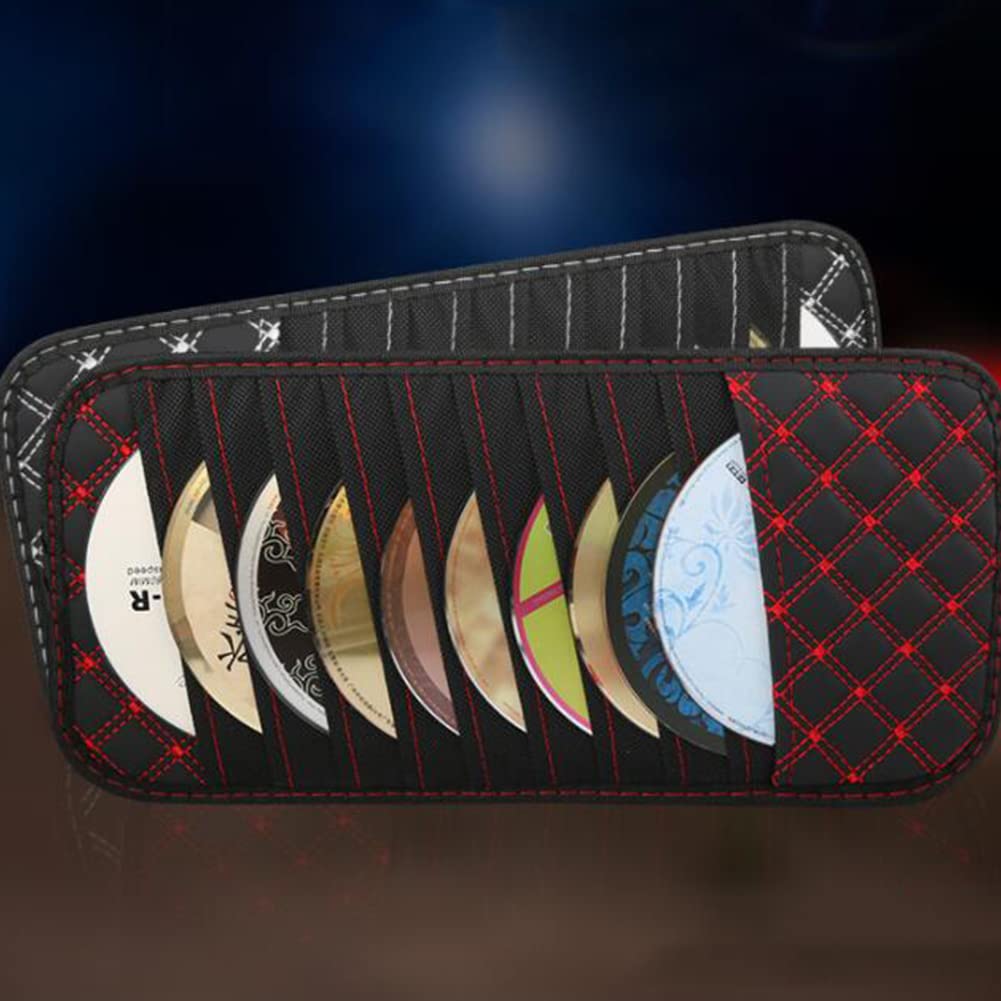 SEADEAR 10-Slot Car CD Holder & DVD Storage Case - Sun Visor Organizer for CDs & DVDs - Compact & Durable White Car Accessory (Perfect for Road Trips, Commuting & Music Lovers)