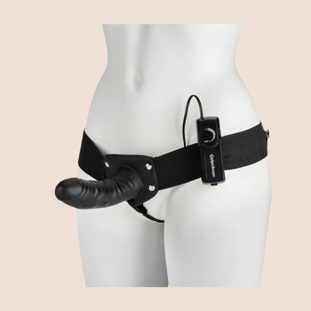 Fetish Fantasy Vibrating Hollow Strap-On for Men & Women - Comfortable Elastic Harness | Couples Play, Role Reversal & LGBTQ+ Friendly Adult Toy