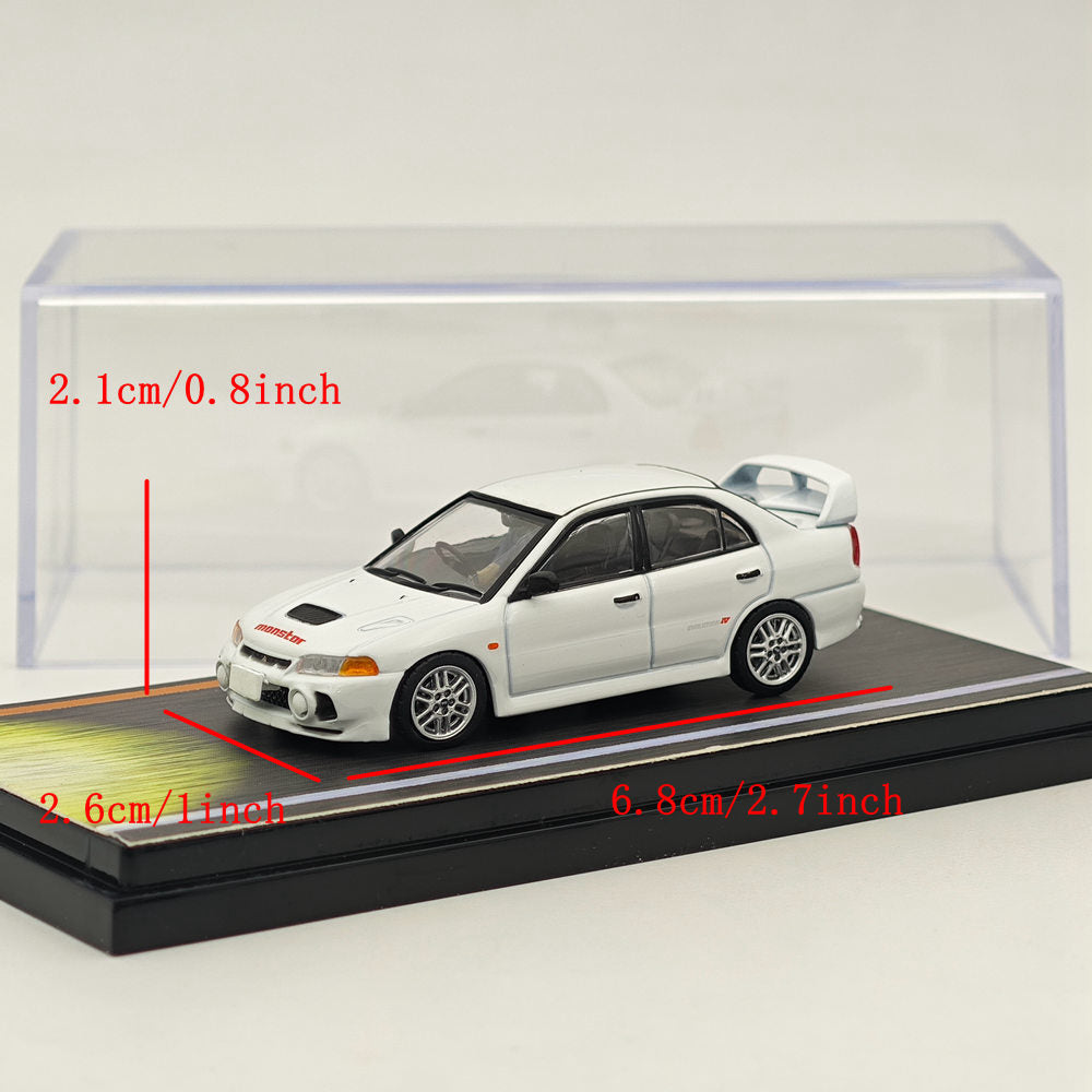 1/64 Mitsubishi Lancer Evolution IV RS Initial D White Diecast Model Car - Limited Edition Collectible for Anime Fans & Car Enthusiasts - Perfect for Display, Gifts & Racing Scenes