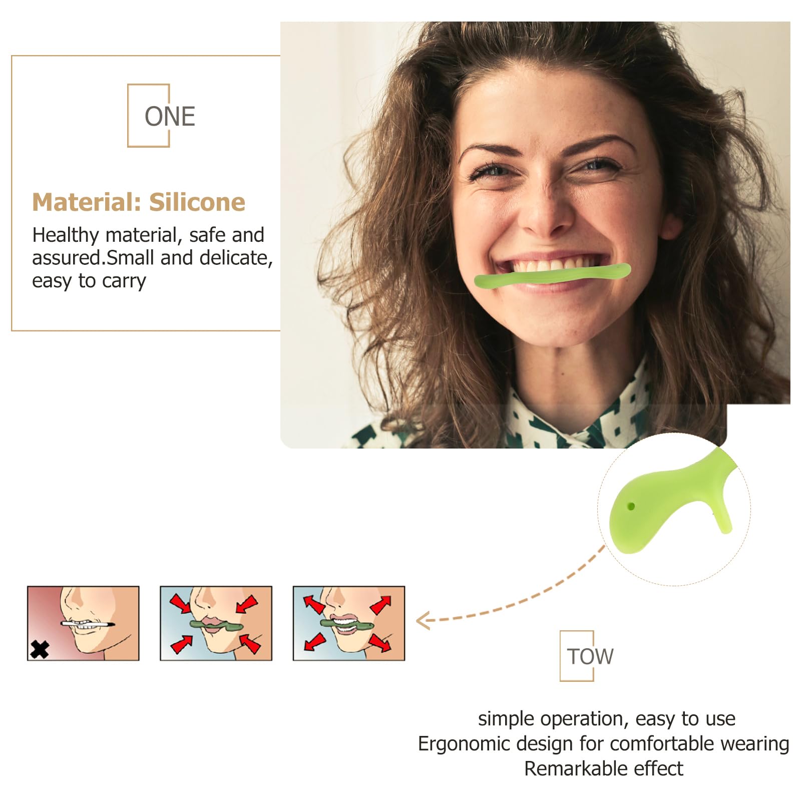 EXCEART Facial Jaw Exerciser - Angel Lift Mouthpiece for Face Slimming & Toning - Smile Training Device with Face Flex Bands (Ideal for Home Workouts & Beauty Routines)