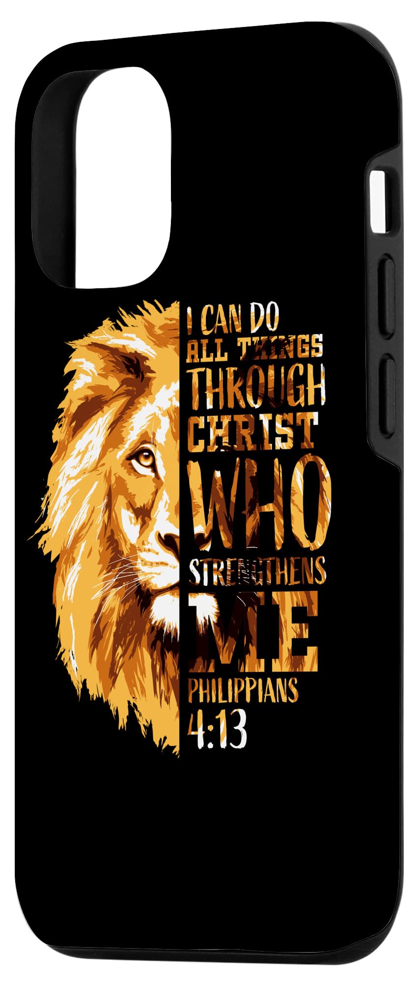 iPhone 12/12 Pro Christian Bible Verse Case - Philippians 4:13 Lion Design Religious Phone Cover for Faith Protection - Perfect for Church, Bible Study & Daily Inspiration