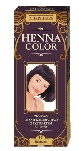 Natural Henna Hair Dye - 17 Eggplant Color Hair Balm for Vibrant, Chemical-Free Color | Safe for All Hair Types | Perfect for At-Home Hair Coloring & Organic Beauty Routines