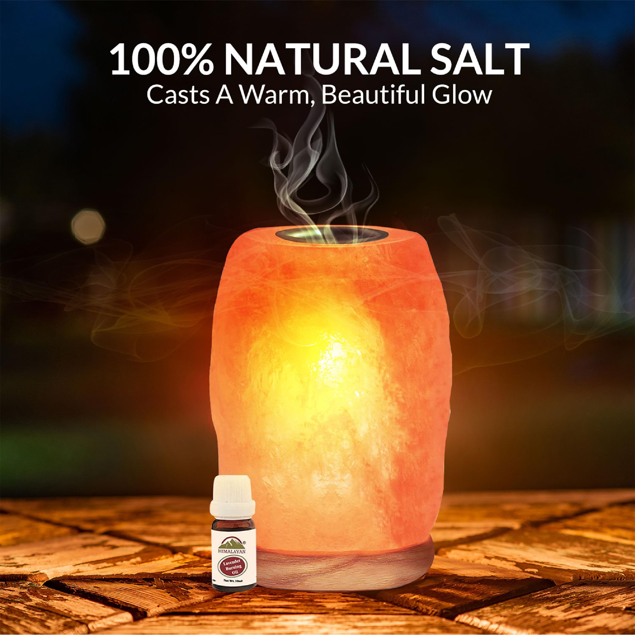Himalayan Glow Natural Salt Lamp with Essential Oil Diffuser & USB Charging - Warm Amber LED Night Light for Home, Office, Bedroom, Yoga & Meditation Room - Perfect for Relaxation, Stress Relief & Aromatherapy