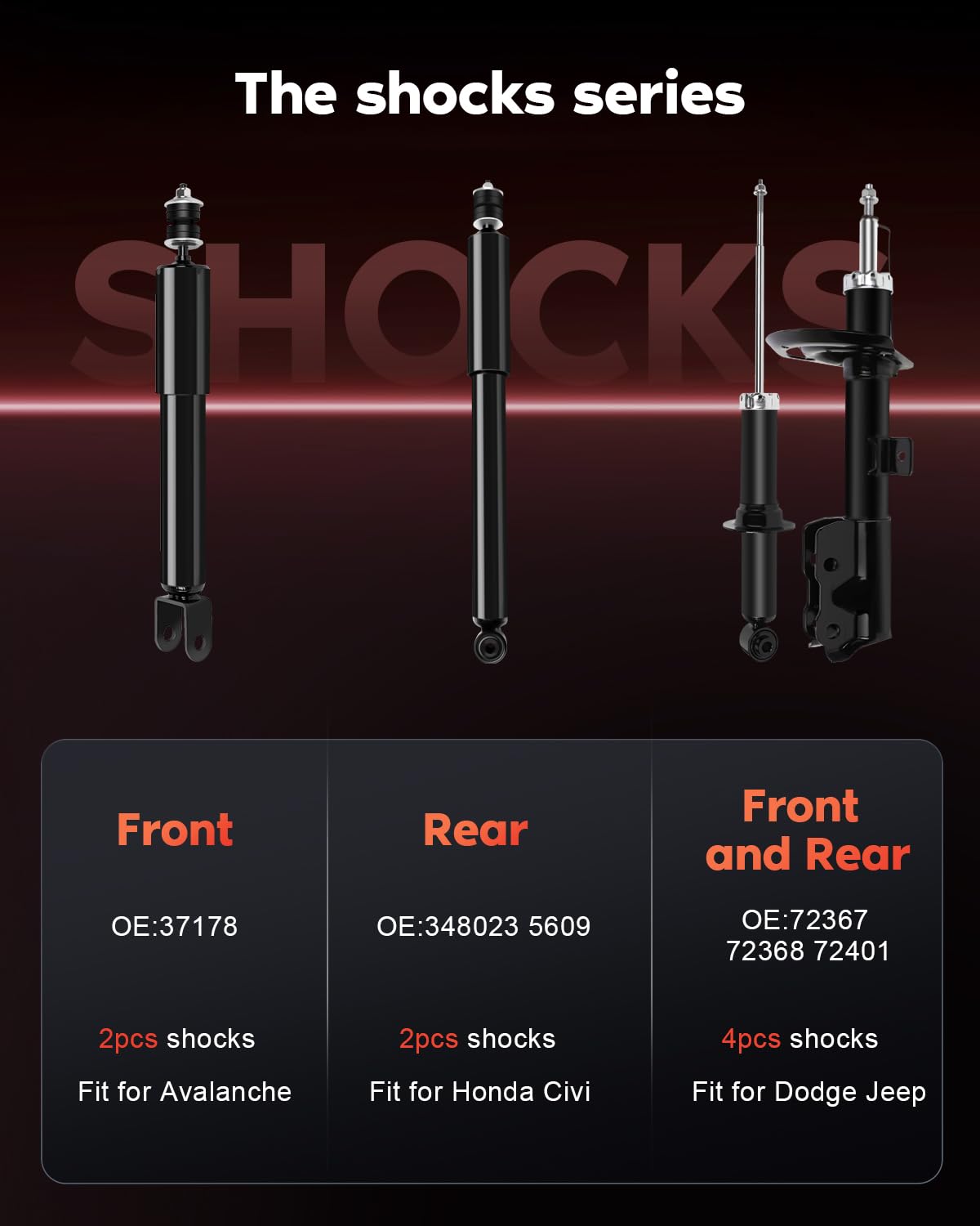 High-Quality Rear Shock Absorbers for 2003-2006 Acura MDX - 2pc Set Replacement Struts - Perfect for Smooth Rides & Off-Road Adventures