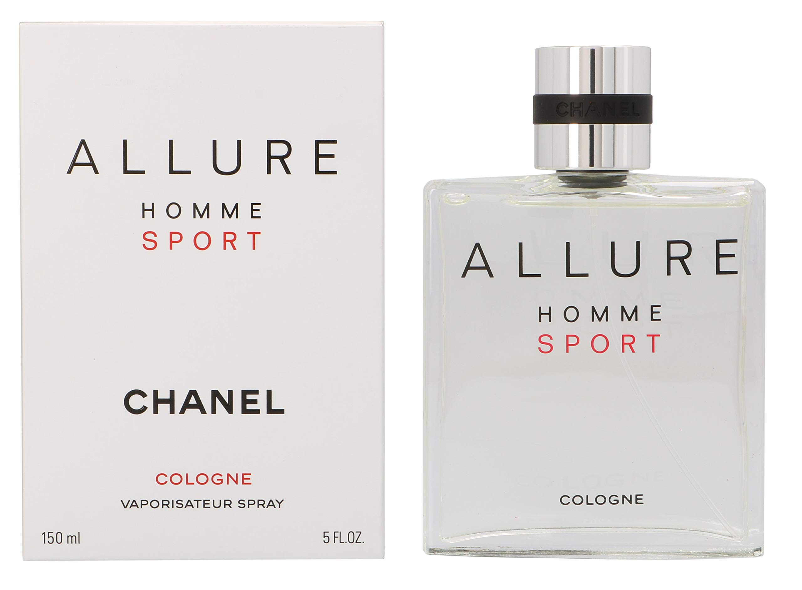 Chanel Allure Sport for Men Cologne Spray - 5 oz / 150 ml Eau de Toilette | Fresh Woody Fragrance for Day & Night Wear | Gym, Office & Date Night Cologne
