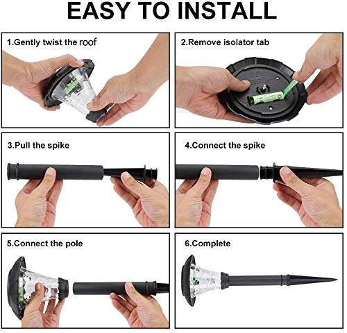 6 Pack 8 Lumens Solar Pathway Lights - Waterproof Outdoor Solar Landscape Lighting for Path, Walkway, Yard, Garden & Lawn | Perfect for Driveway Edging, Patio Decor & Backyard Illumination