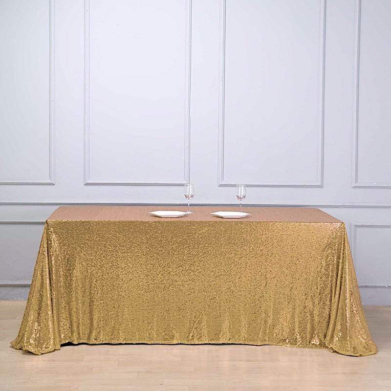 90x132 Inch Sparkling Sequined Rectangular Tablecloth for Wedding, Party, and Holiday Decorations - Elegant Dining Table Cover for Special Occasions