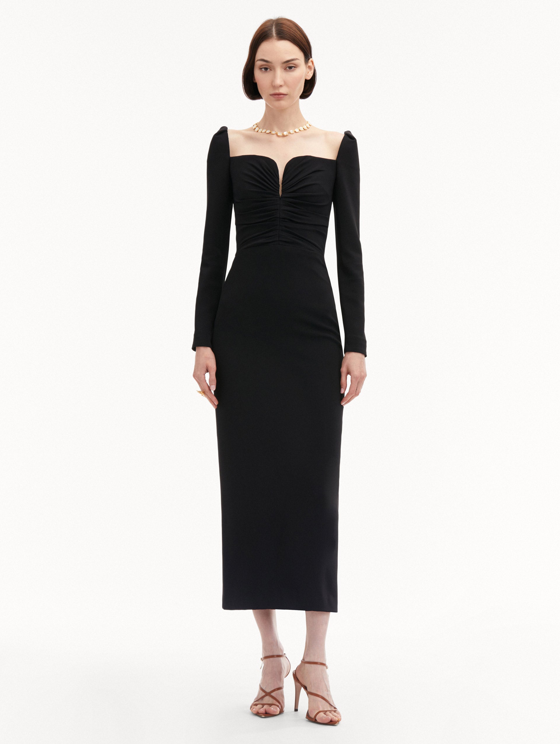 Elegant Plunging Sweetheart Neckline Cocktail Dress for Women - Perfect for Parties, Weddings & Date Nights