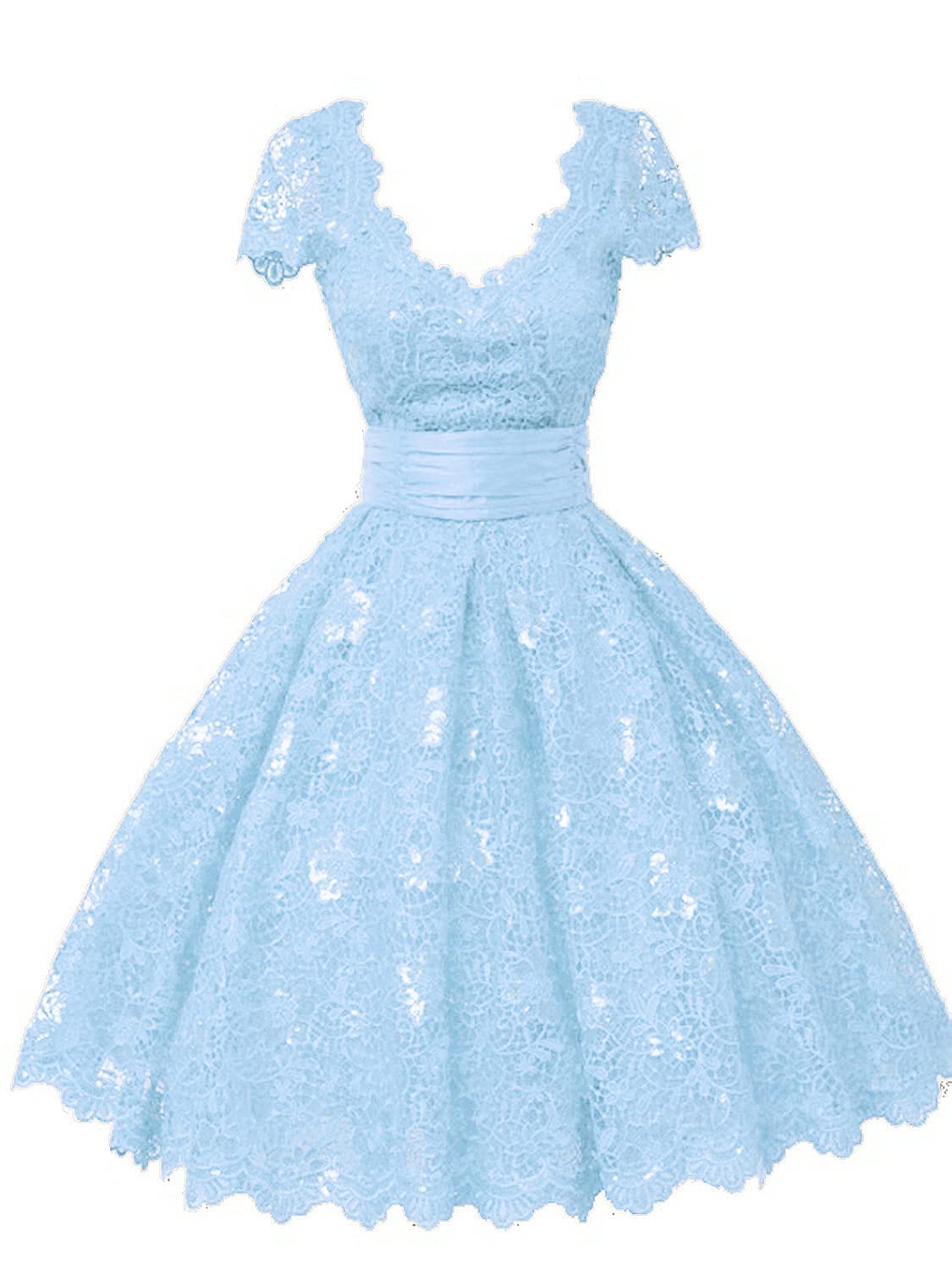 Elegant Short Prom Dress with Lace Detail & V-Neck - Perfect for Homecoming, Cocktail Parties & Special Occasions