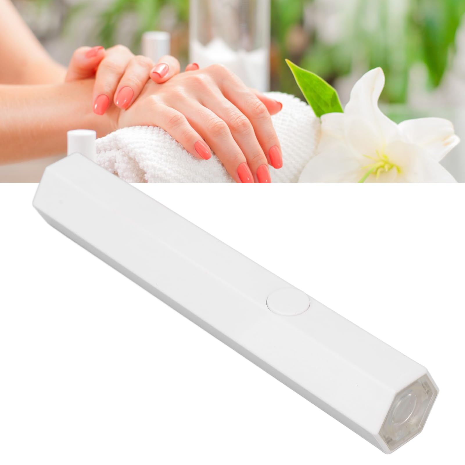 Professional Handheld Pen-Shaped UV/LED Nail Lamp for Gel Polish Curing - Portable Salon-Grade Manicure Tool for Women (White) | Perfect for Home Use, Nail Salons & Travel Manicures