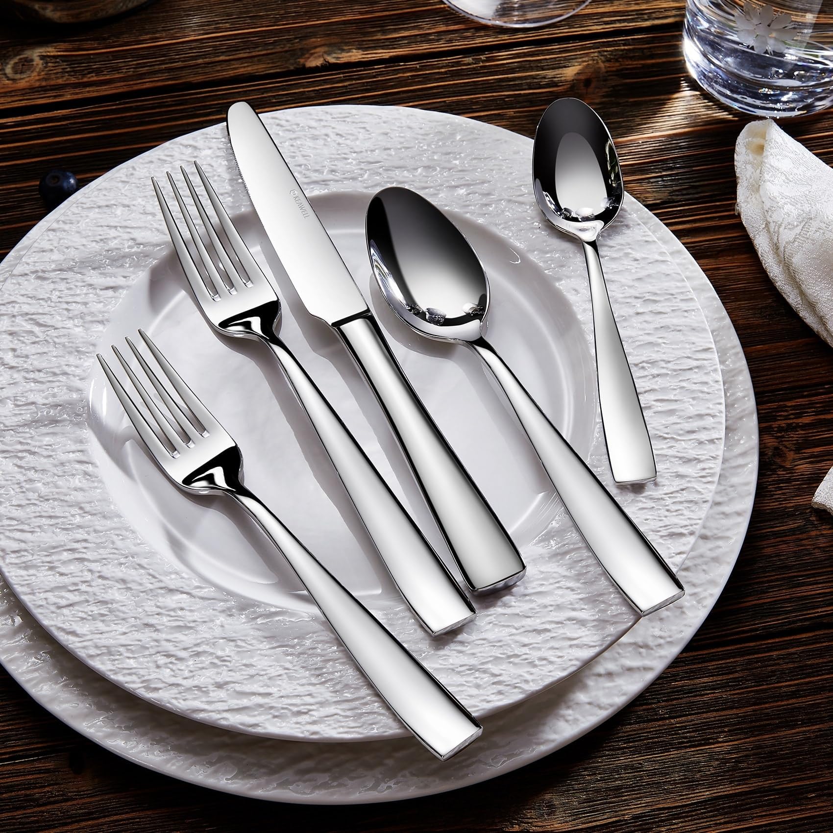 KEAWELL Premium 20/45/65-Piece Louis Silverware Set - 18/10 Stainless Steel Flatware for 4/8/12 People - Elegant Dining Utensils Set - Dishwasher Safe - Perfect for Dinner Parties, Weddings & Everyday Use (65-Piece)