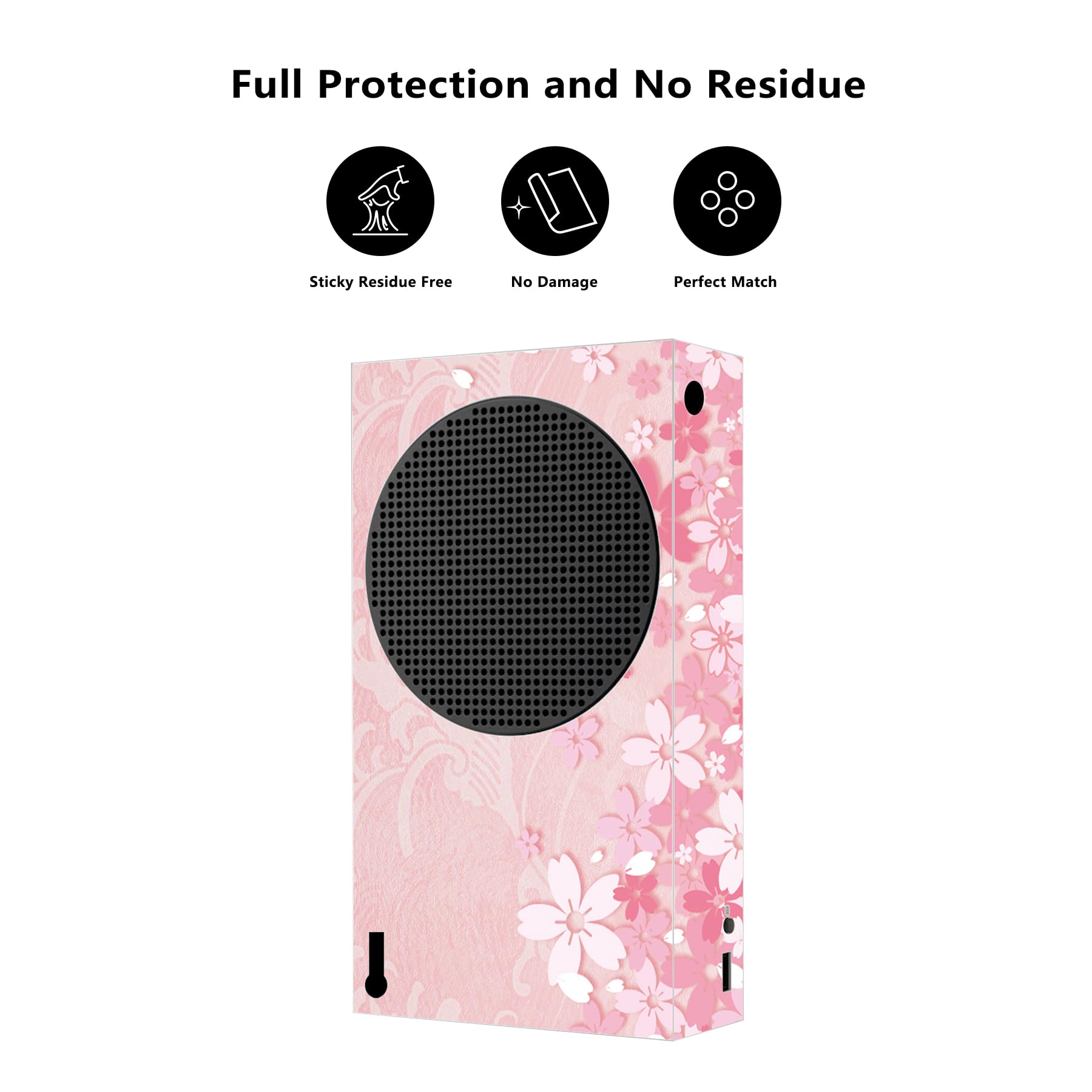 PlayVital Cherry Blossom Petals Custom Vinyl Skin for Xbox Core Wireless Controller - Decorative Wrap Sticker for Xbox Series S Console - Perfect for Gaming Enthusiasts & Customization Lovers