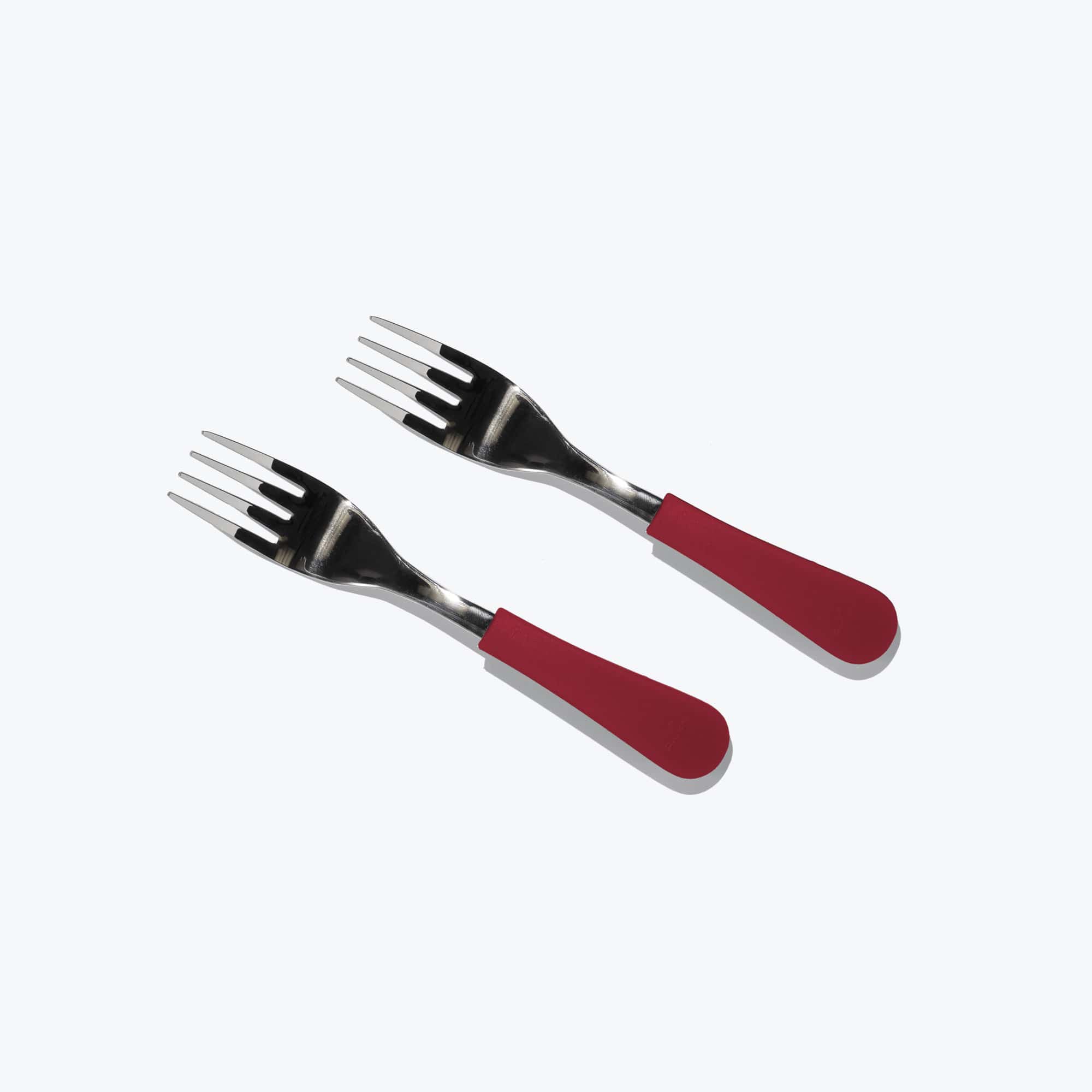 Avanchy Stainless Steel Baby Forks - BPA-Free Toddler Utensils, Pack of 2, Magenta Color - Perfect for Baby-Led Weaning & First Self-Feeding