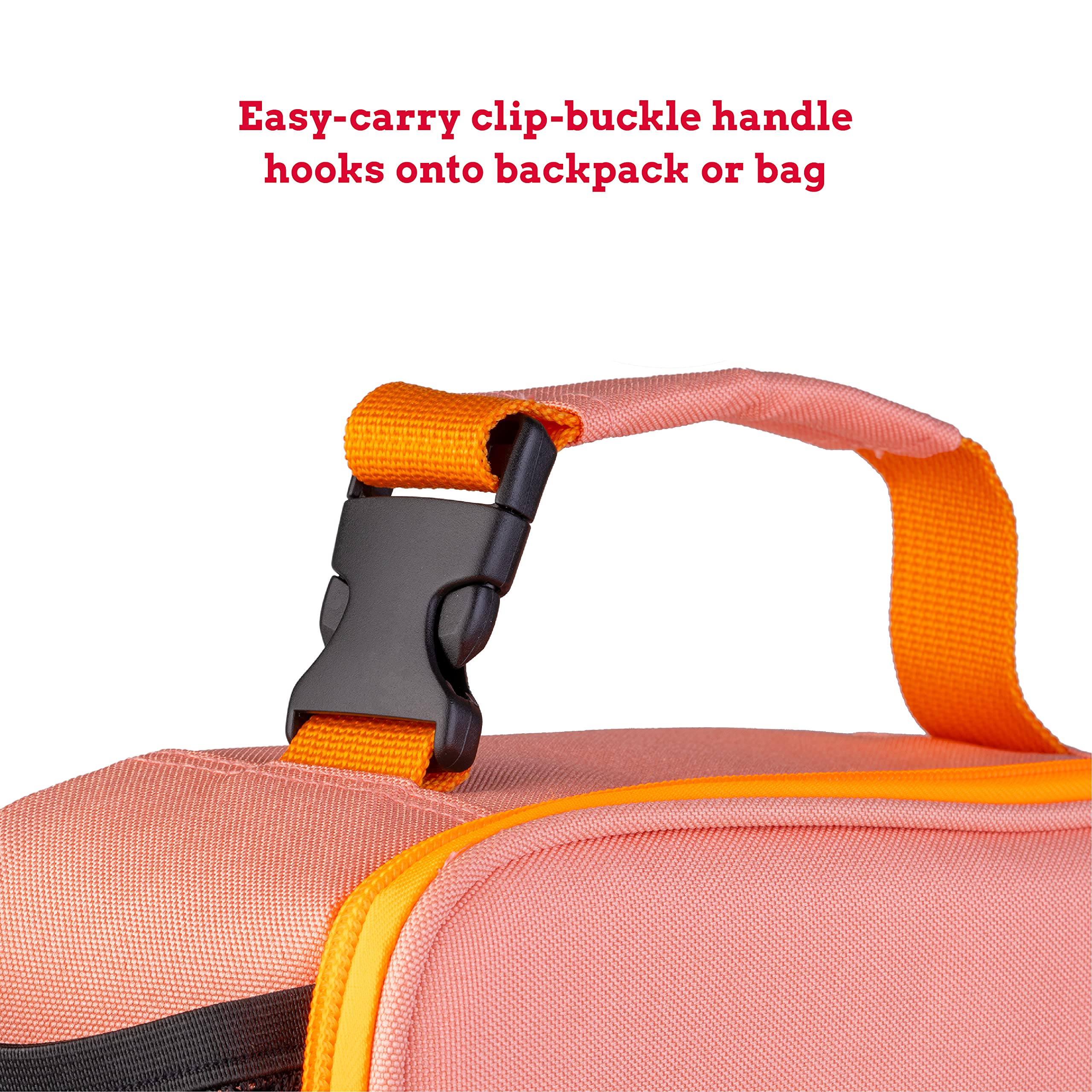 Whiskware Insulated Soft Cooler Lunch Bag for Work, Travel, School - Leakproof Side Pocket, Clip-Buckle Handle & Durable Zipper - BPA Free for Kids & Adults (Navy) - Perfect for Picnics, Beach Trips & Office Lunches