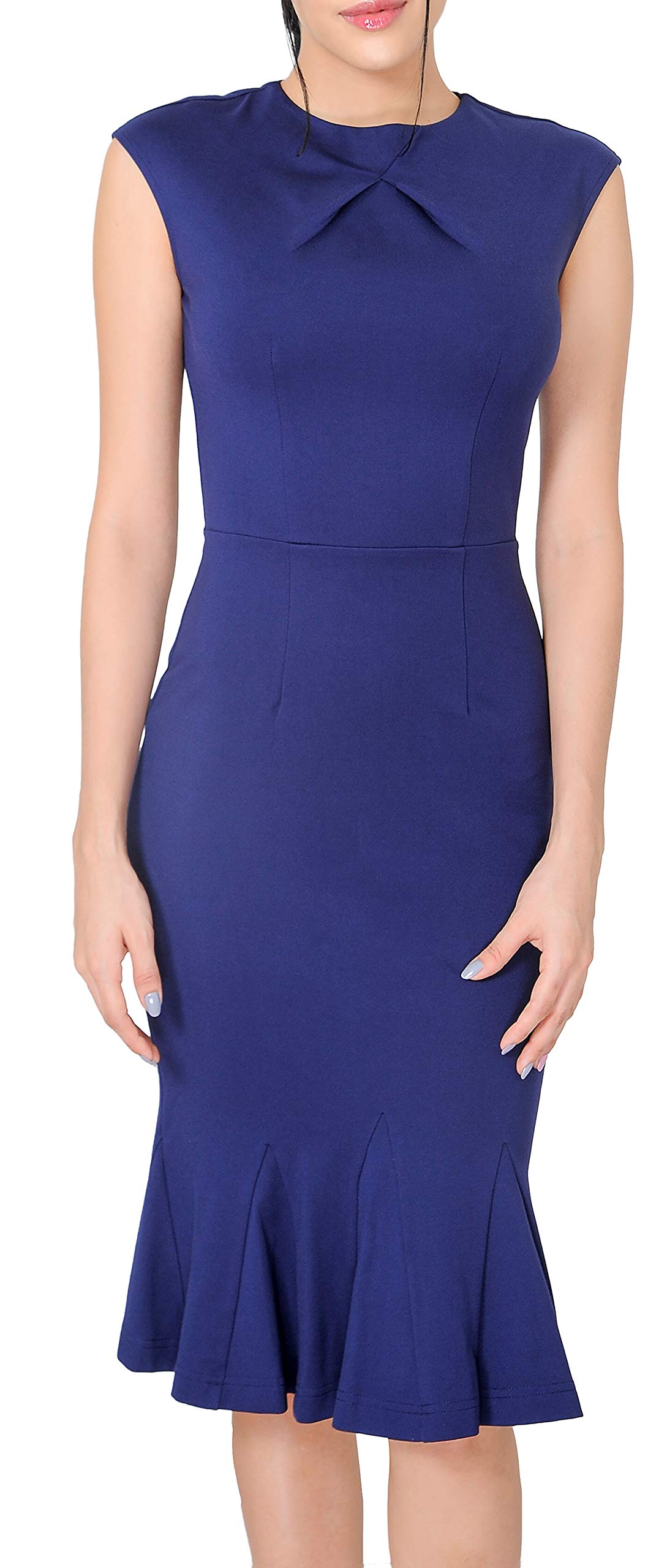 Marycrafts Women's Square Neck Sheath Dress - Business Office Midi Dress for Work, Formal Events & Professional Occasions