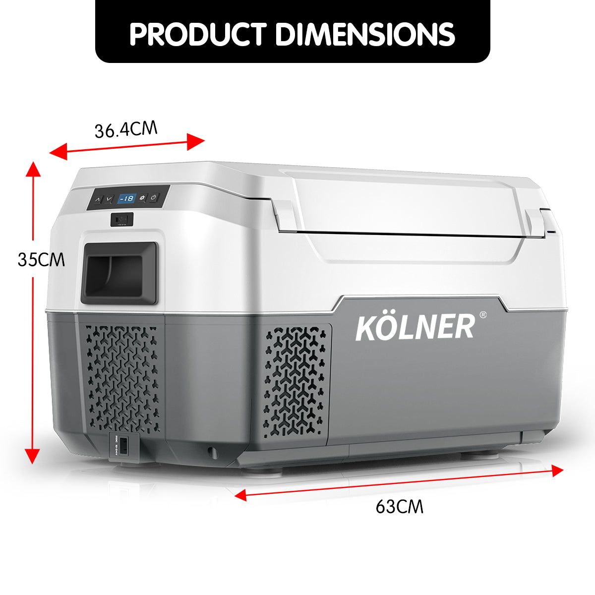 Kolner 20L Portable Fridge Freezer Cooler - 12V/24V/240V Camping Refrigerator for Car, RV, Boat & Outdoor Adventures - Compact Grey Esky Cool Box for Picnics, Travel & Home Use