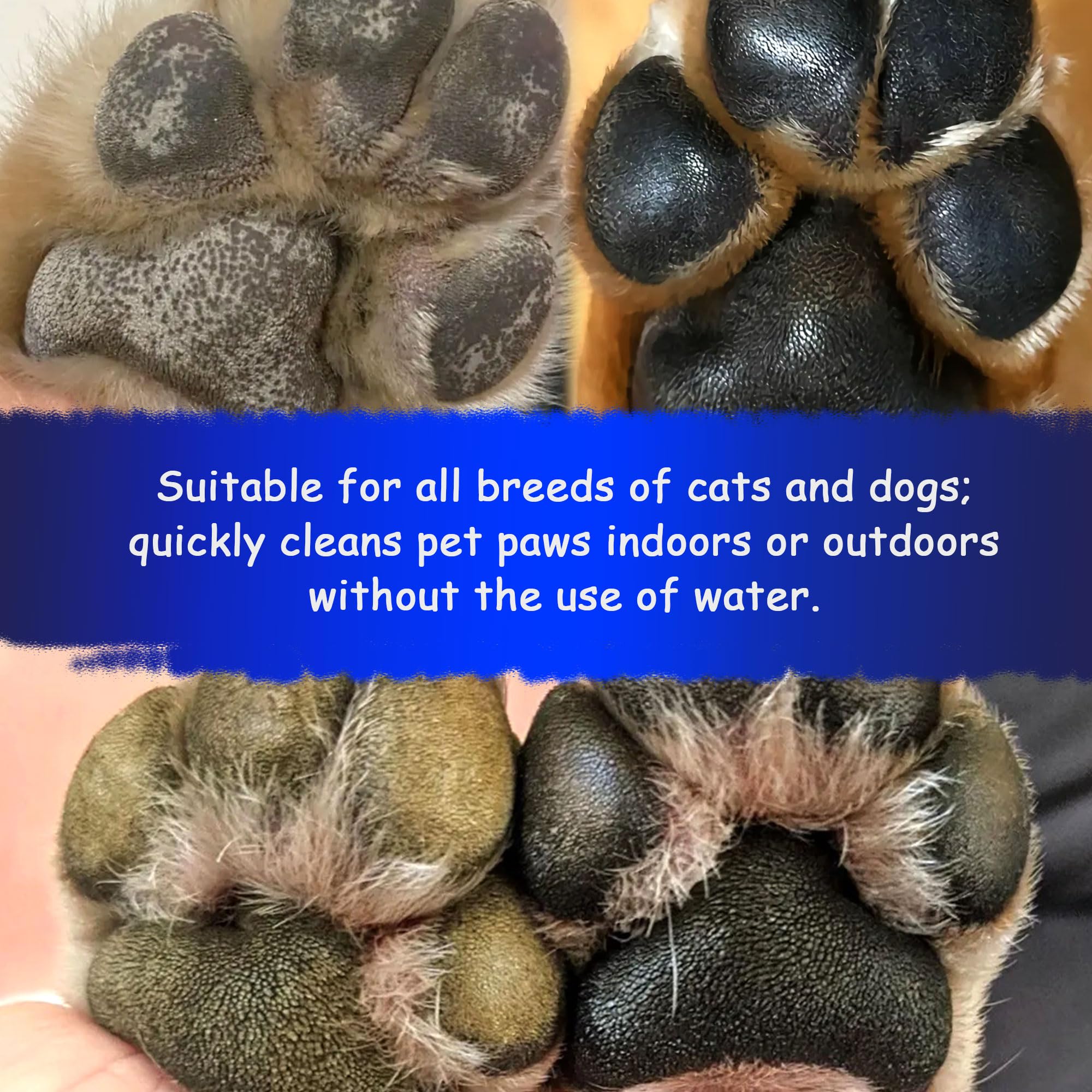 No Rinse Waterless Dog Paw Cleaner with Bath Brush - pH Balanced Muddy Paw Wash for Large Dogs - Treats Yeast Infections & Keeps Paws Clean - Perfect for Post-Walk Cleaning, Travel & Outdoor Adventures