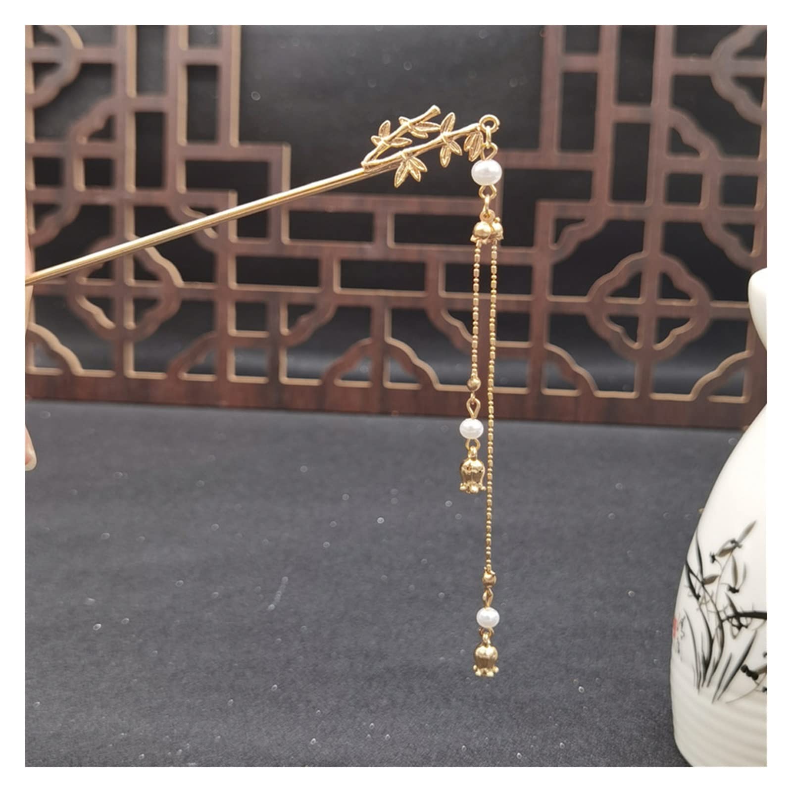 Vintage Pearl Hair Sticks for Women - Golden Retro Hanfu Hair Accessories with Fairy Tassel - Elegant Hair Jewelry for Weddings, Parties & Cosplay